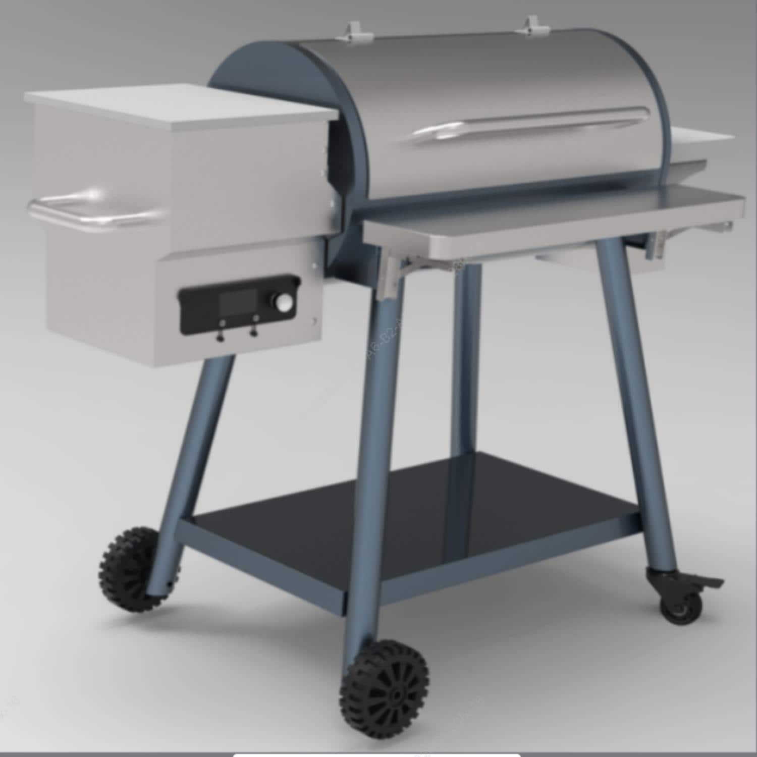 R.W.FLAME - 594.3-Sq. in Silver Pellet Grill