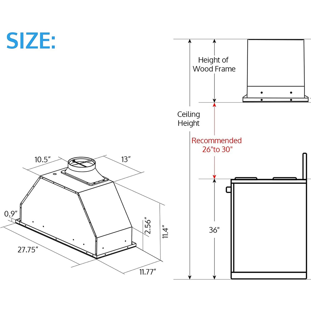 VIKIO B0130H Undercabinet-Range-Hoods - View #11