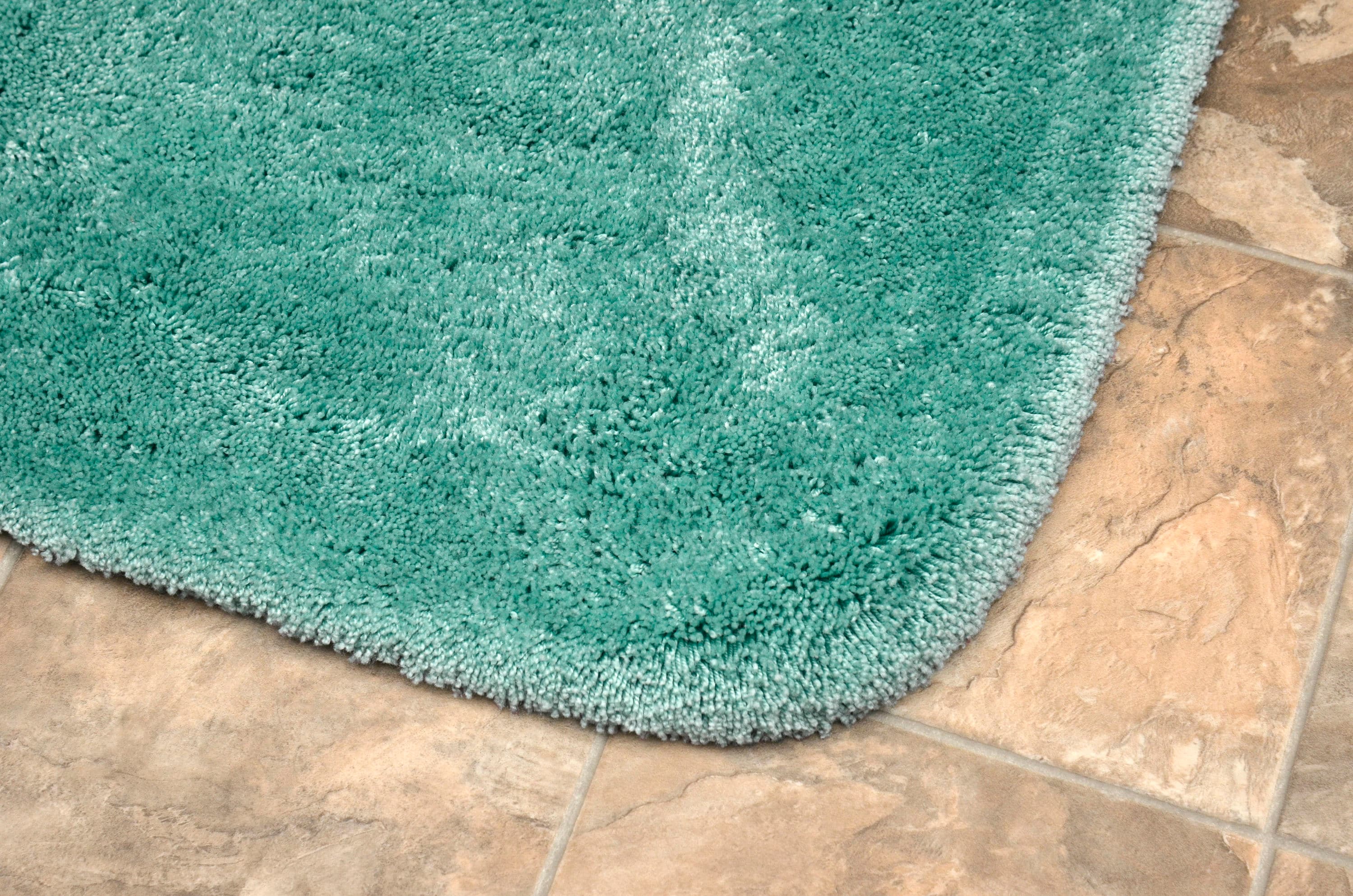 Garland Room Size 72-in x 60-in Sea Foam Nylon Bath Rug in the