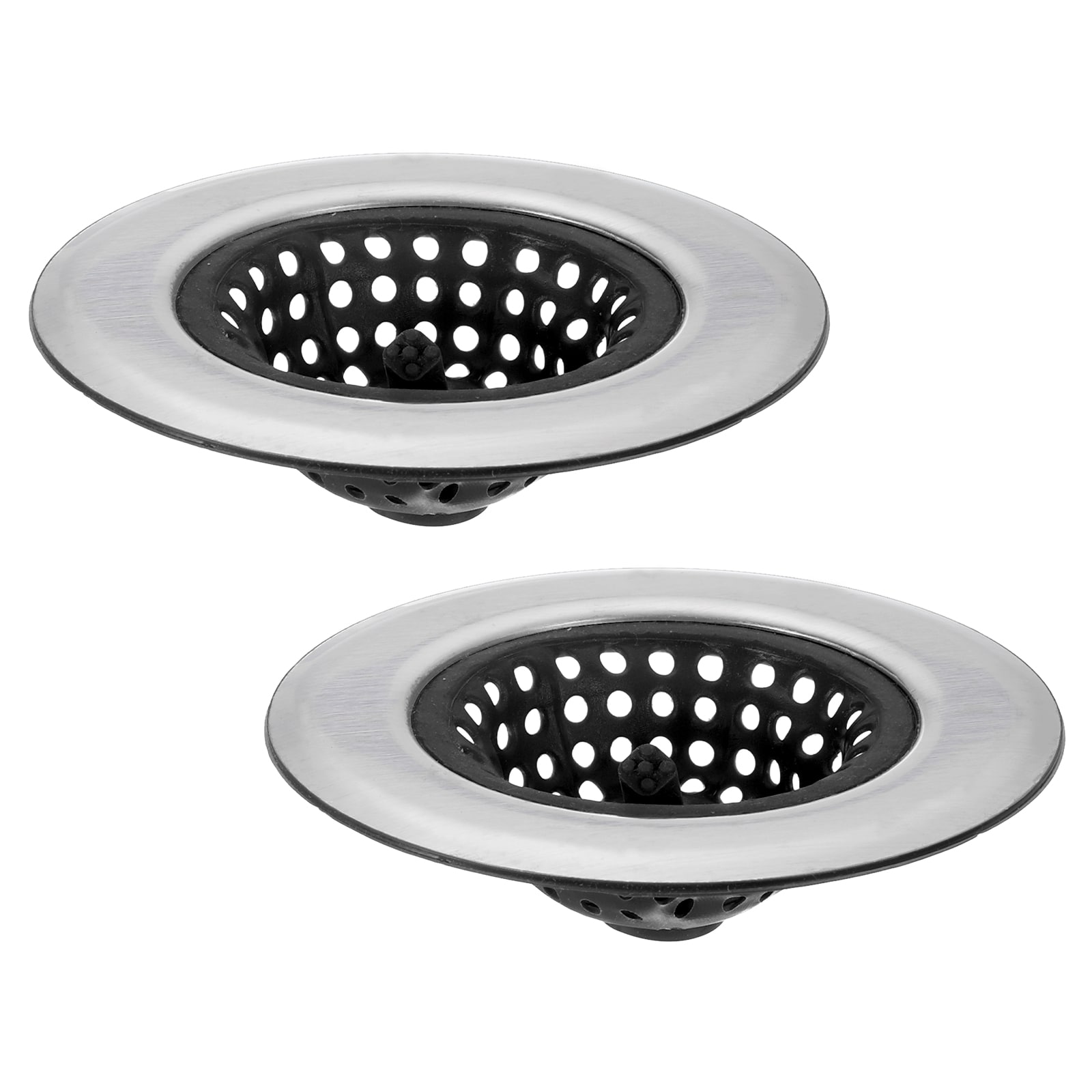 Unique Bargains - Silicone Sink Strainer 2pcs Kitchen Sink Drain Strainer Stopper with Stainless ...