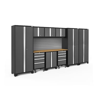 NewAge Products Bold 9-Piece Steel Garage Storage System in Charcoal Gray (162-in W x 76.75-in H) Lowes.com