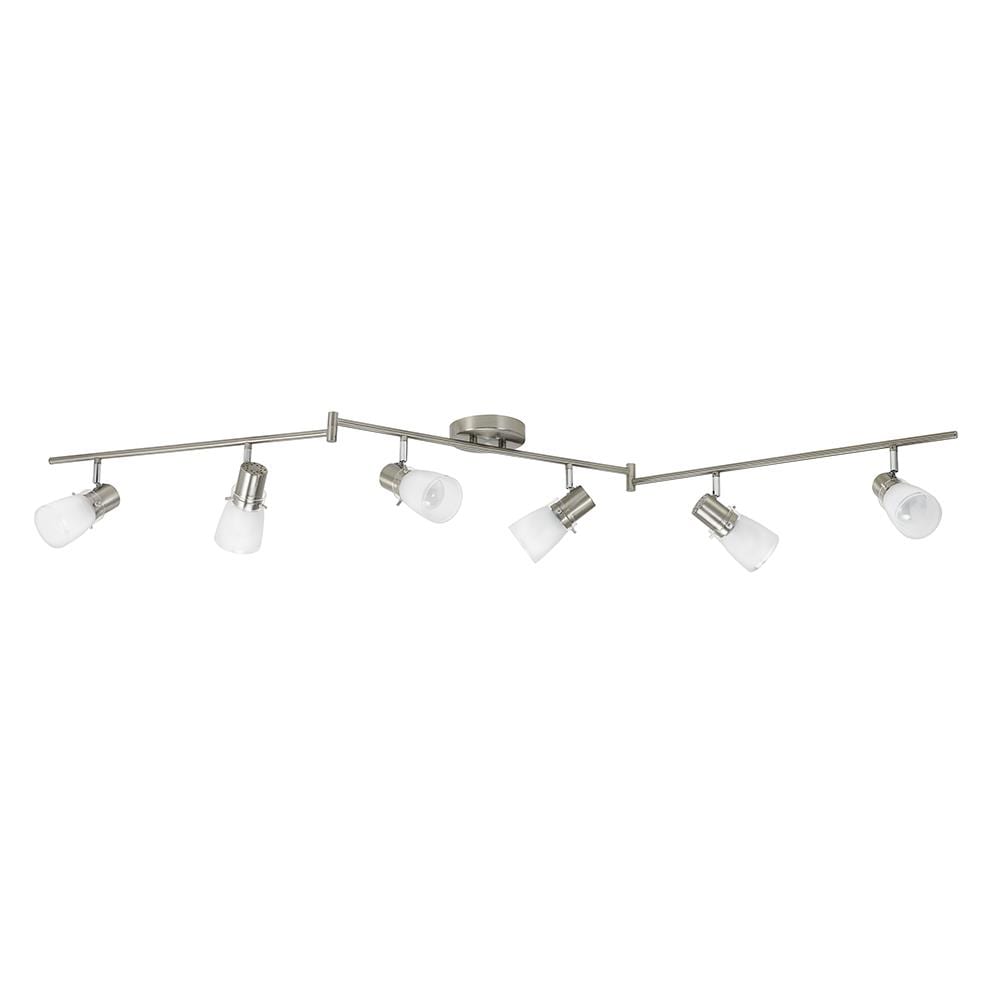Portfolio 17828-002 Montgomery 69.6-in 6-Light Brushed Steel dimmable Medium Base (e-26) Transitional Track Bar