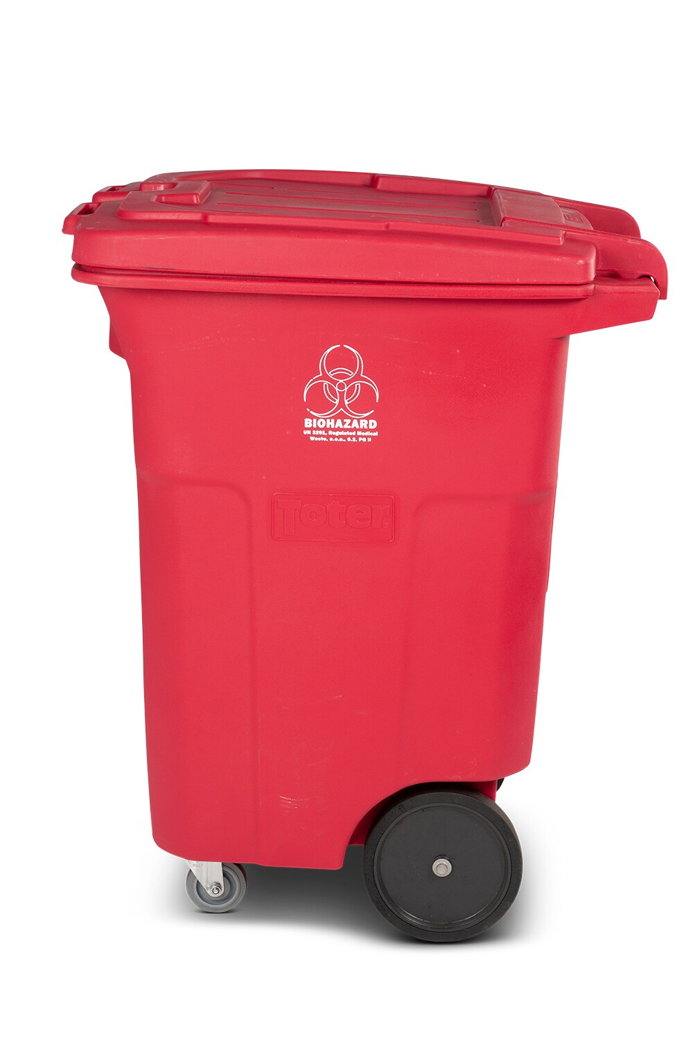 Toter 96-Gallons Black Plastic Wheeled Trash Can with Lid Outdoor in the Trash  Cans department at