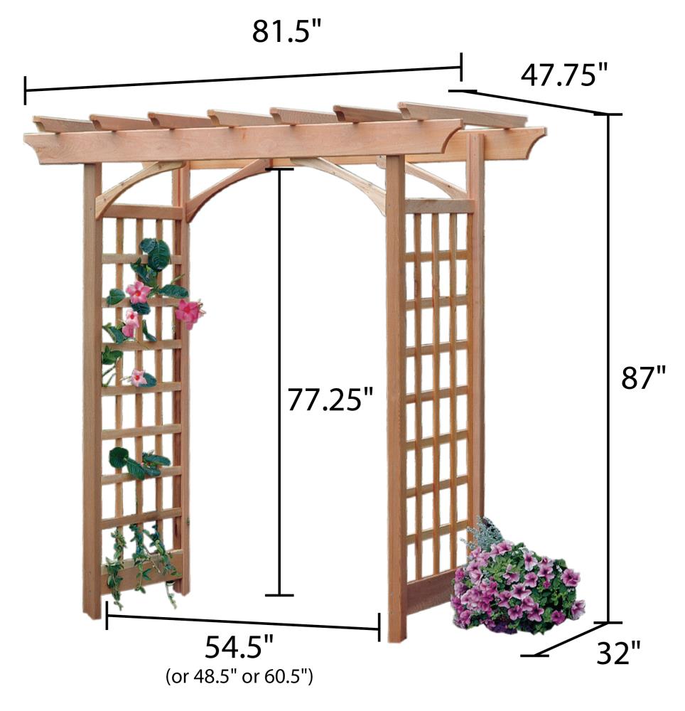 Garden Architecture 6.8-ft W x 7.3-ft H Natural Garden Arbor at Lowes.com