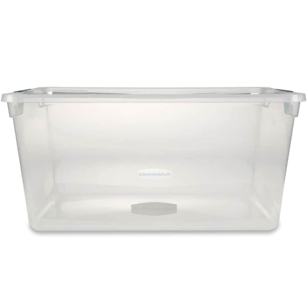  Rubbermaid Cleverstore 95 Quart Clear Stackable Large Plastic  Storage Containers with Lids for Office and Home Organization, Clear (4  Pack) : Everything Else