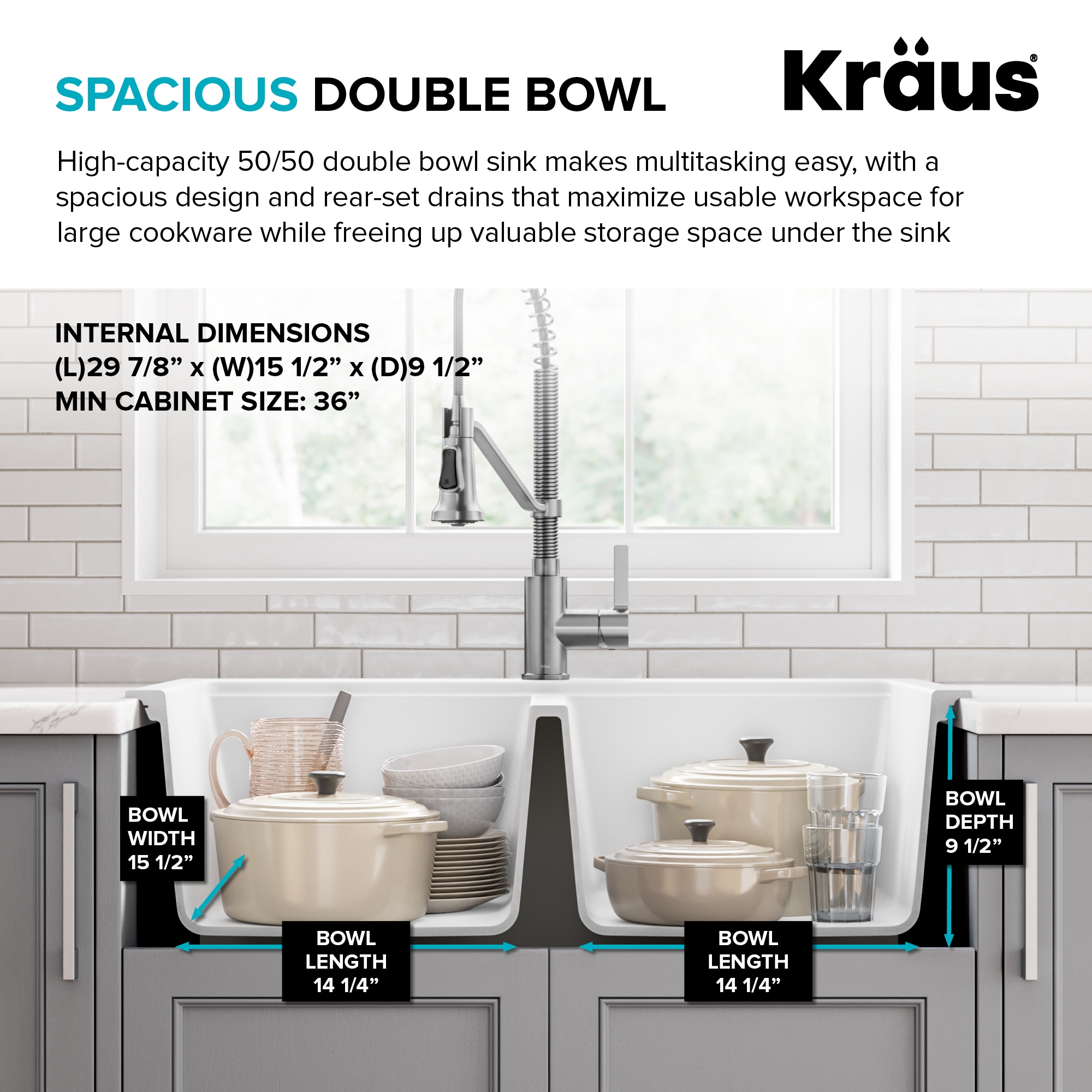 Kraus KGD-433BWHITE Kitchen-Sinks - View #4