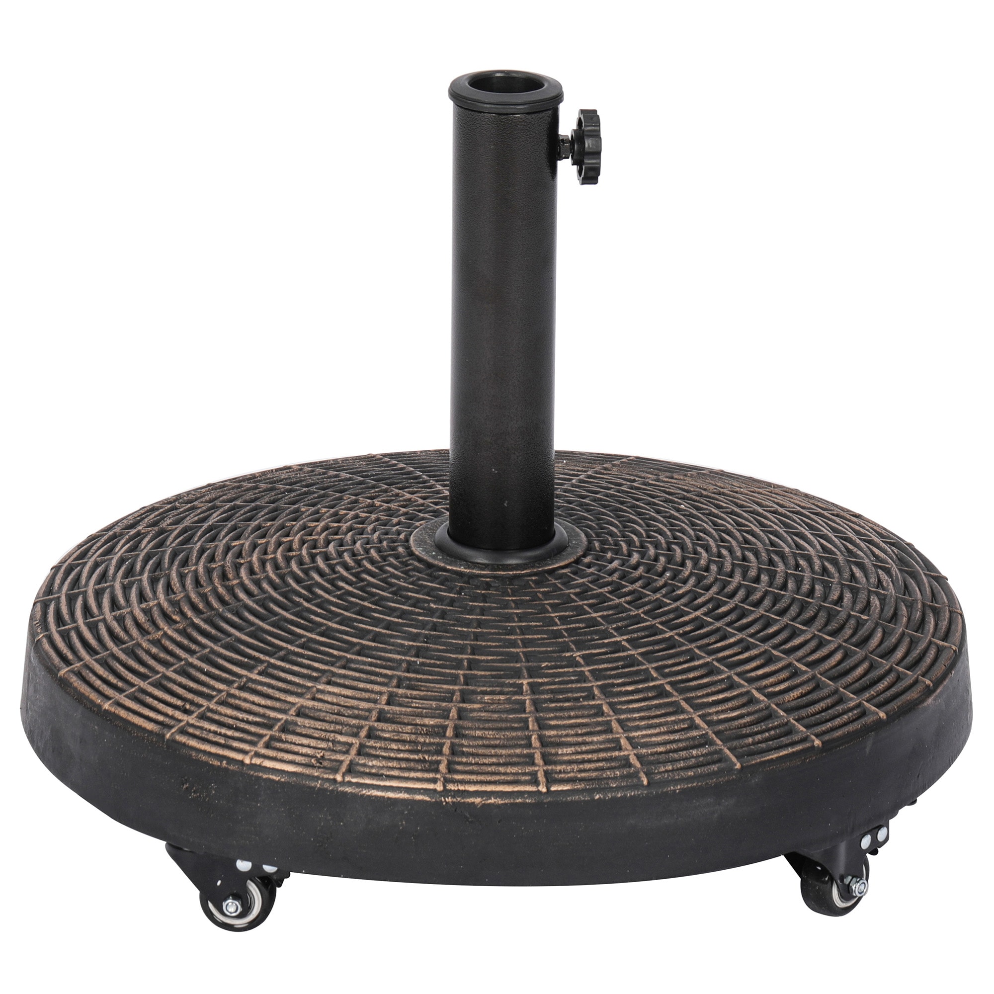 Island Umbrella NU6892 Round Resin Umbrella Base Bronze Patio Umbrella Base