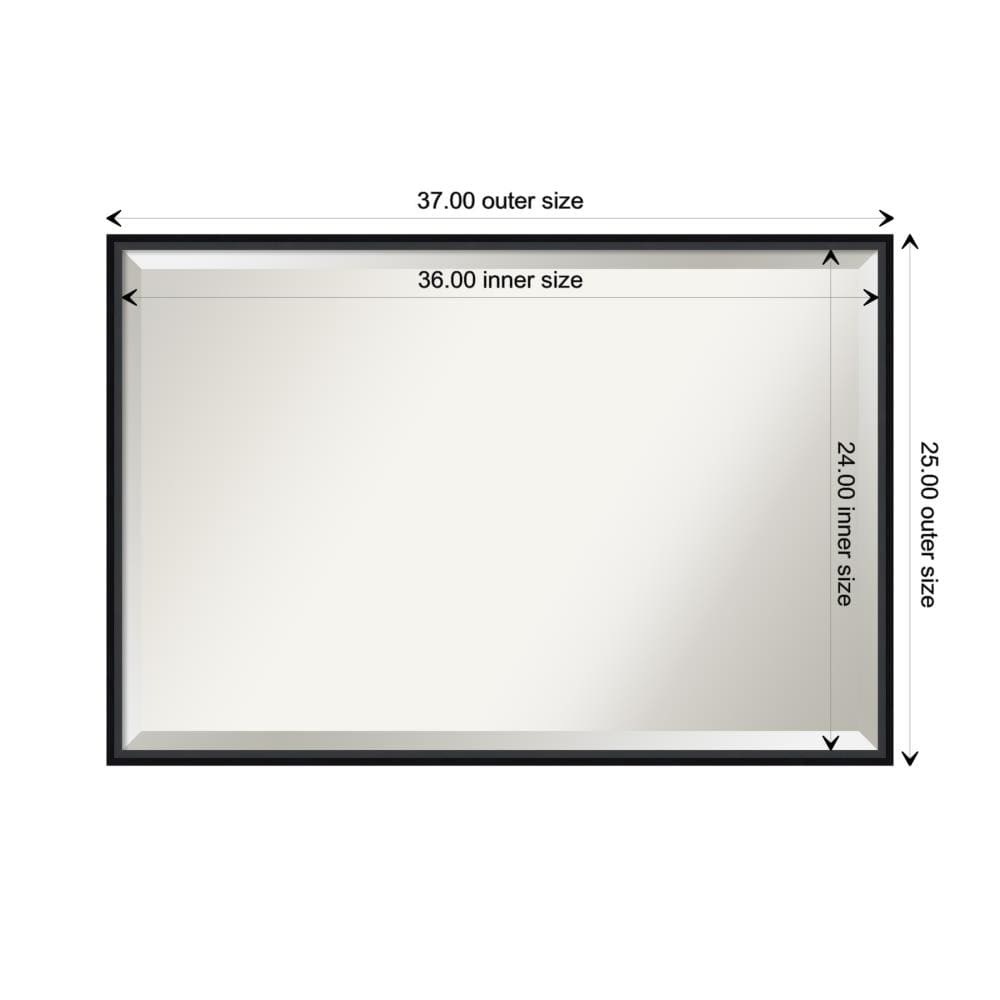 Bronze Wood Rectangular 44" Tall Bathroom Vanity Mirror