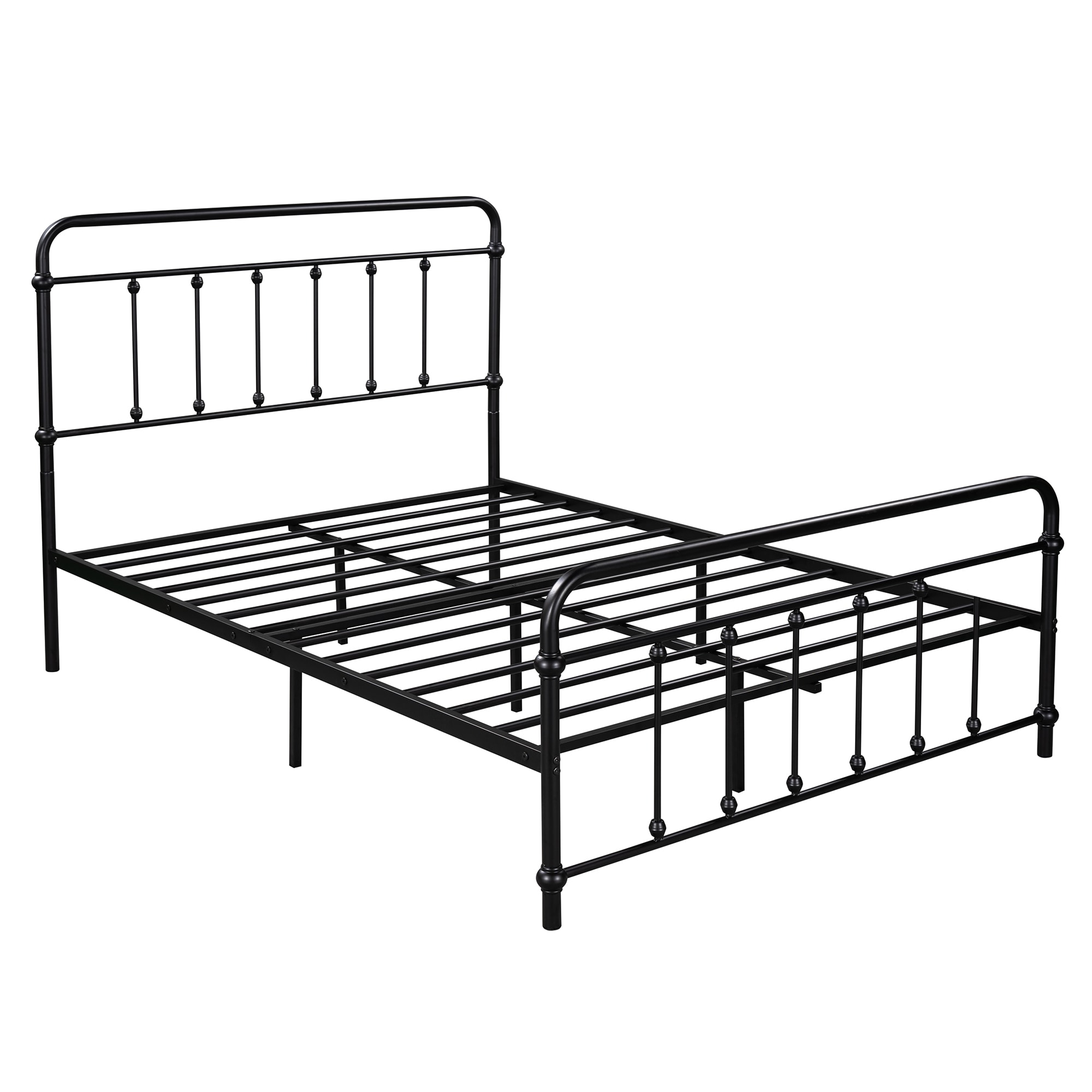 CASAINC LY-MF193127AAB Metal platform bed Black Full Metal Platform Bed