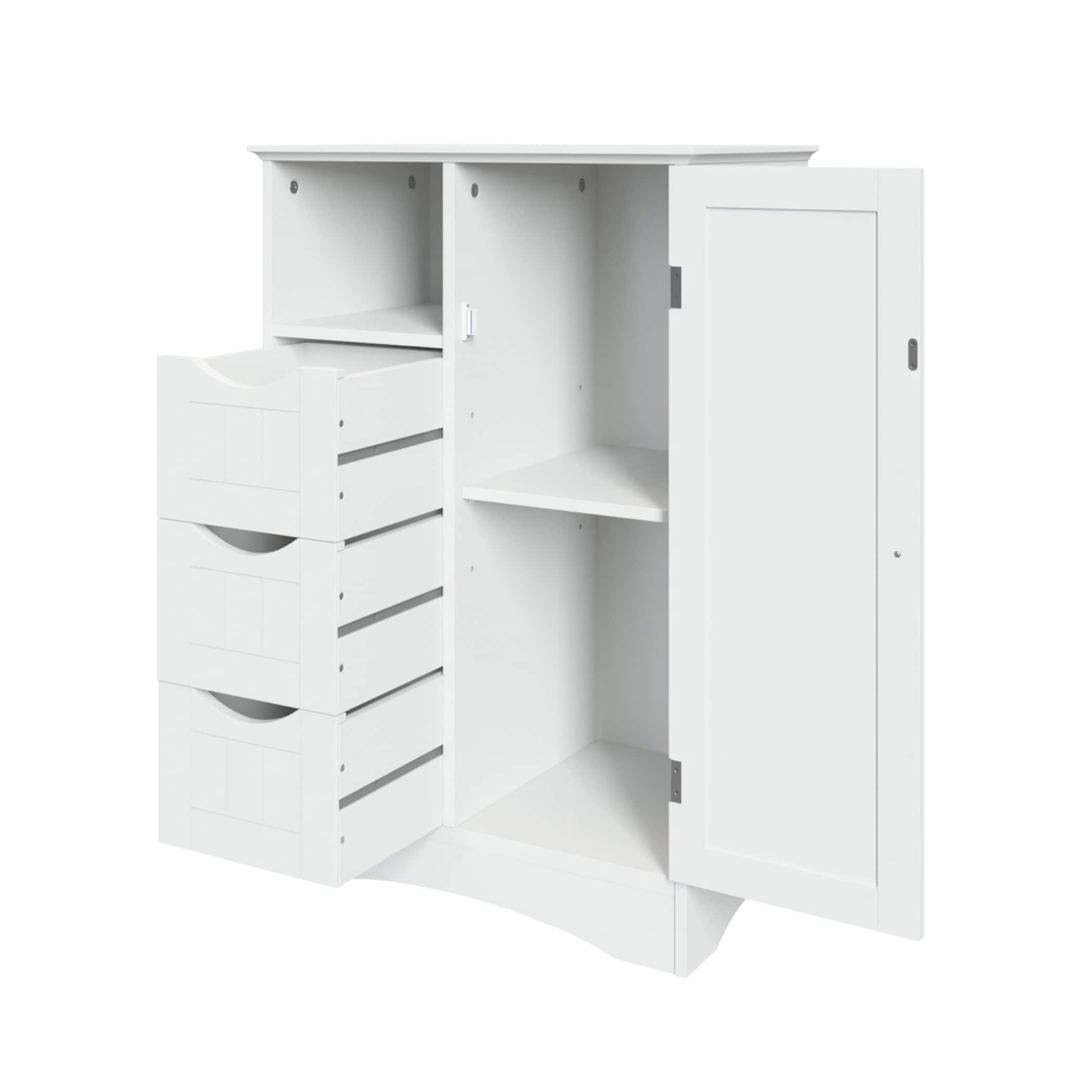 RiverRidge Ashland 16.54-in x 60.04-in x 13.39-in White Freestanding Linen  Cabinet in the Linen Cabinets department at