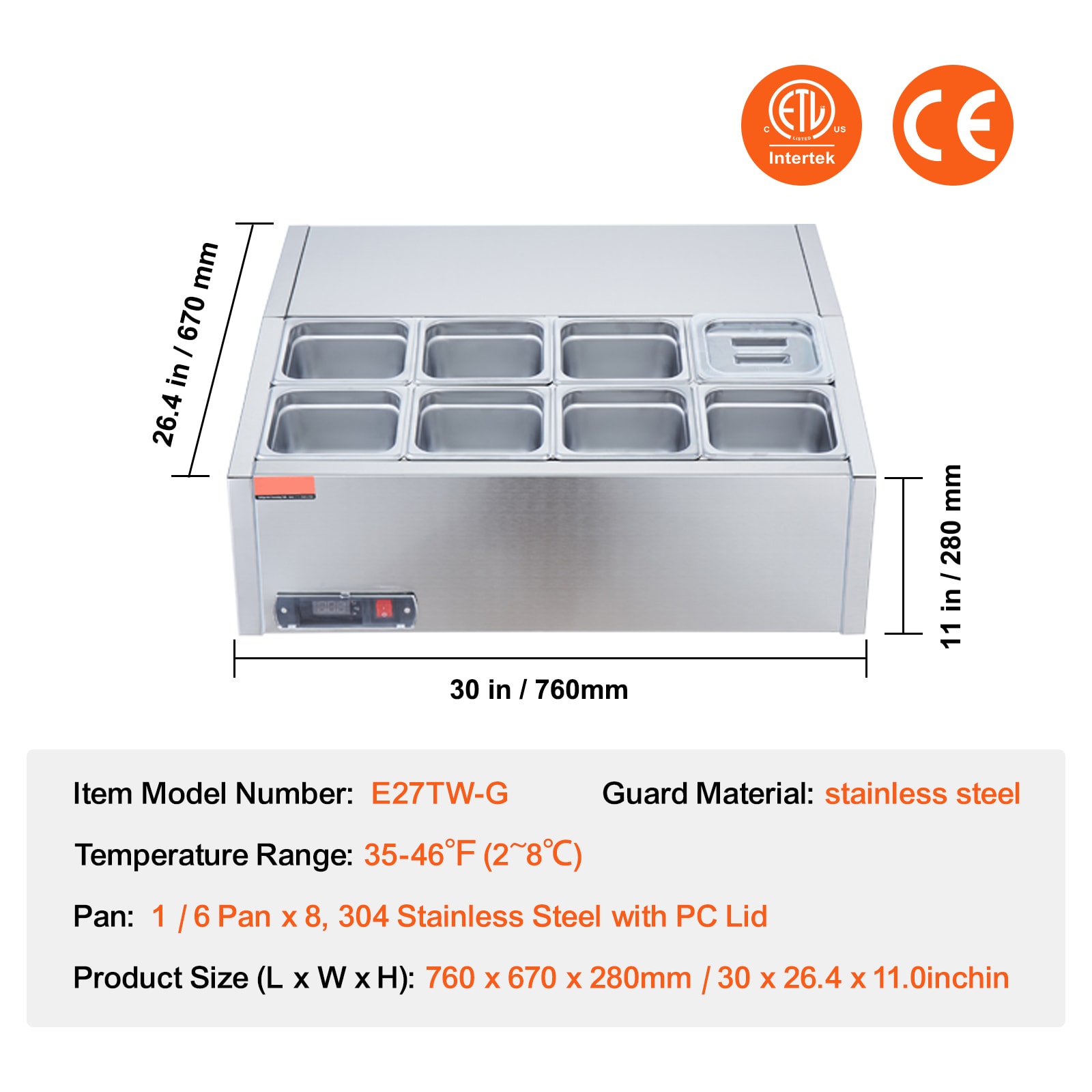 VEVOR KZJHSMCSK13503XB3V1 Refrig-Prep-Tables - View #8