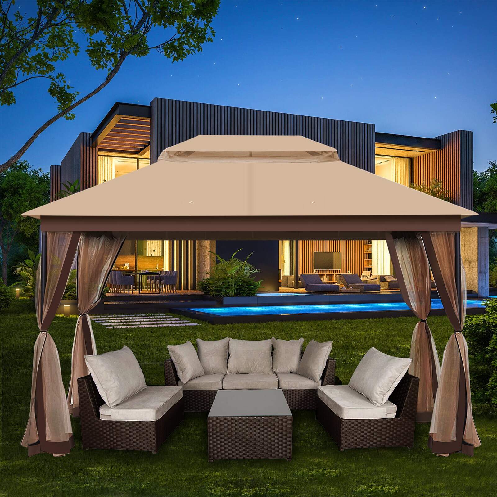 StarEcho SEVC24-PT0148C2S Wood-Resin-Gazebos - View #2