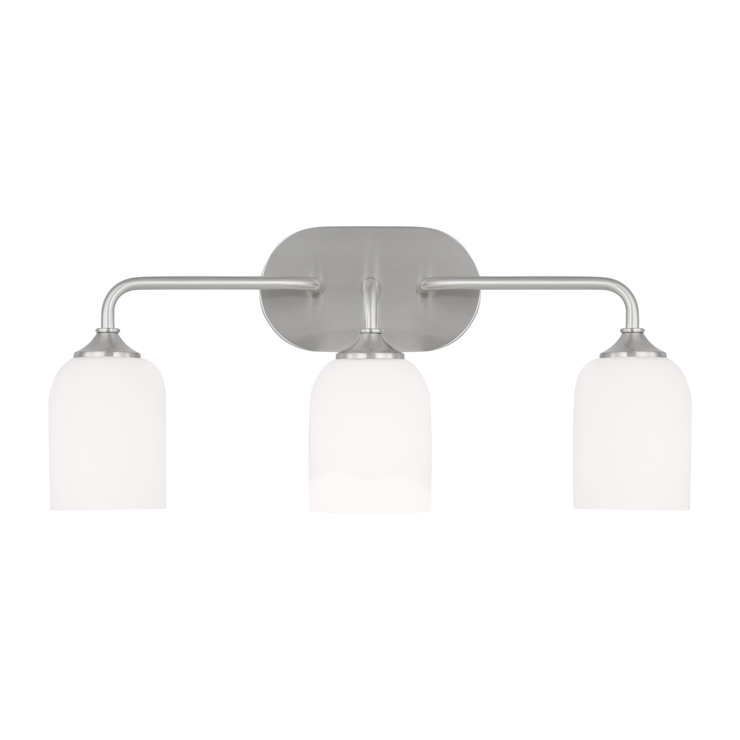 Generation Lighting GLV1023EN3/BS Emile 22-in 3 -Light Brushed Steel Traditional Vanity light