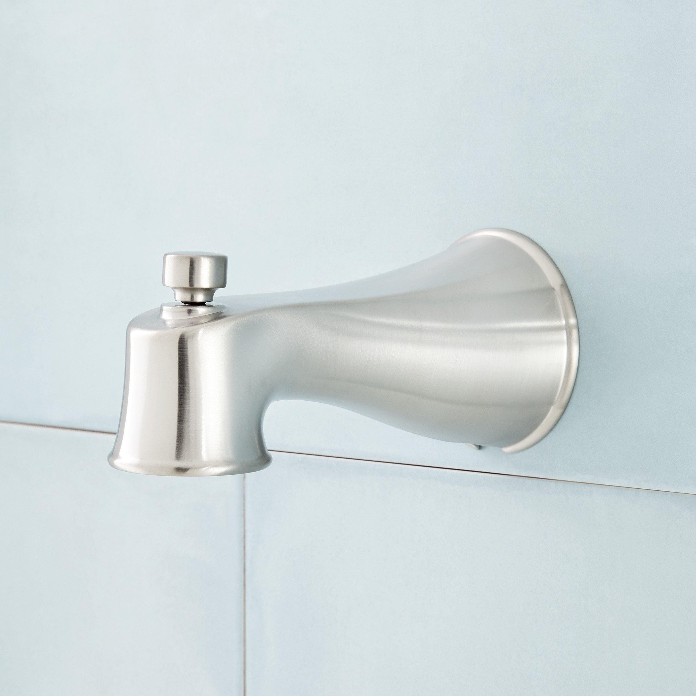 Signature Hardware 456263 Brushed Nickel Bathtub Spout With Diverter