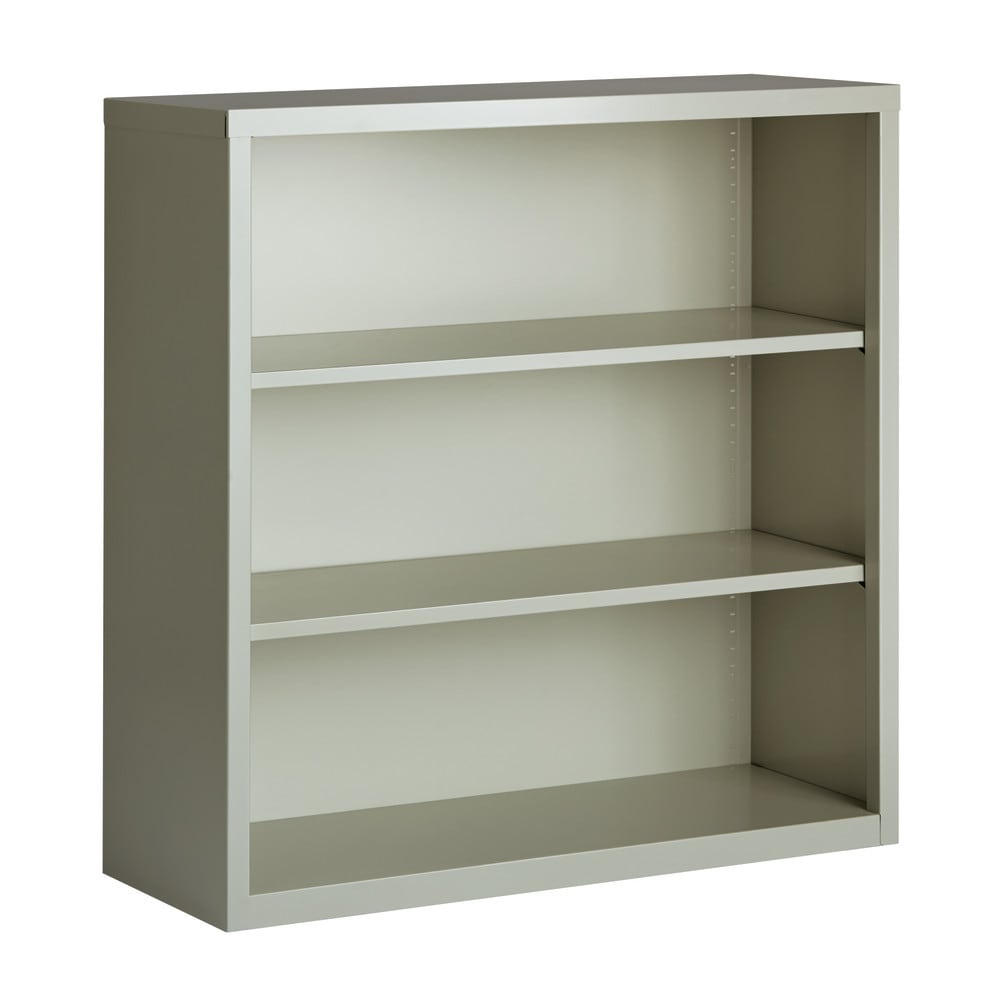 Hirsh 21991 Light Gray Metal 3 -Shelf Bookcase ( 34.5-in W x 42-in H x 13-in D ) Painted