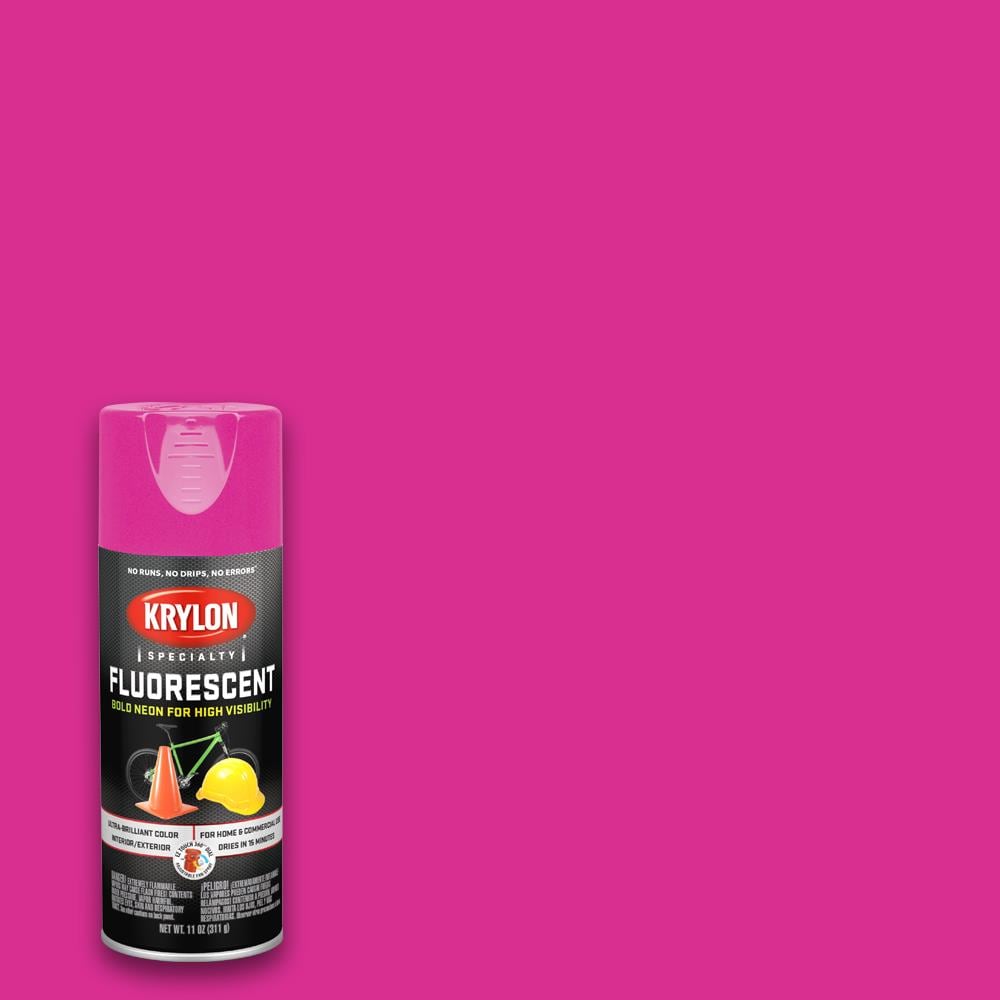 Krylon Flat Fluorescent Pink Spray Paint (NET WT. 15-oz) in the