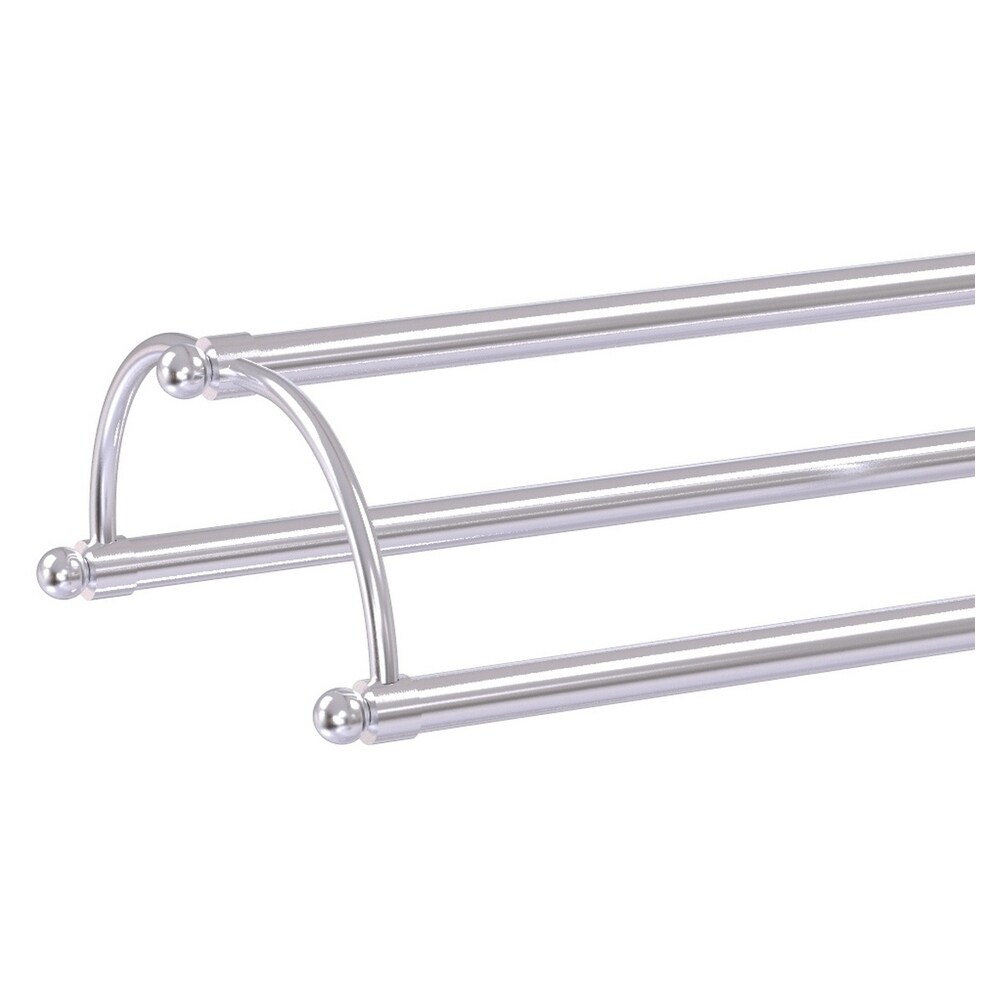 Allied Brass Satin Chrome Freestanding Towel Rack 31-in x 37.3-in x 10-in  in the Towel Racks department at