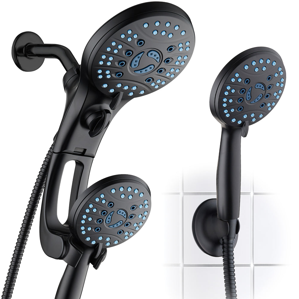 AquaCare 50 -Spray Chrome 6-in Round Rain Shower Head with Handheld Combo 2.5 GPM