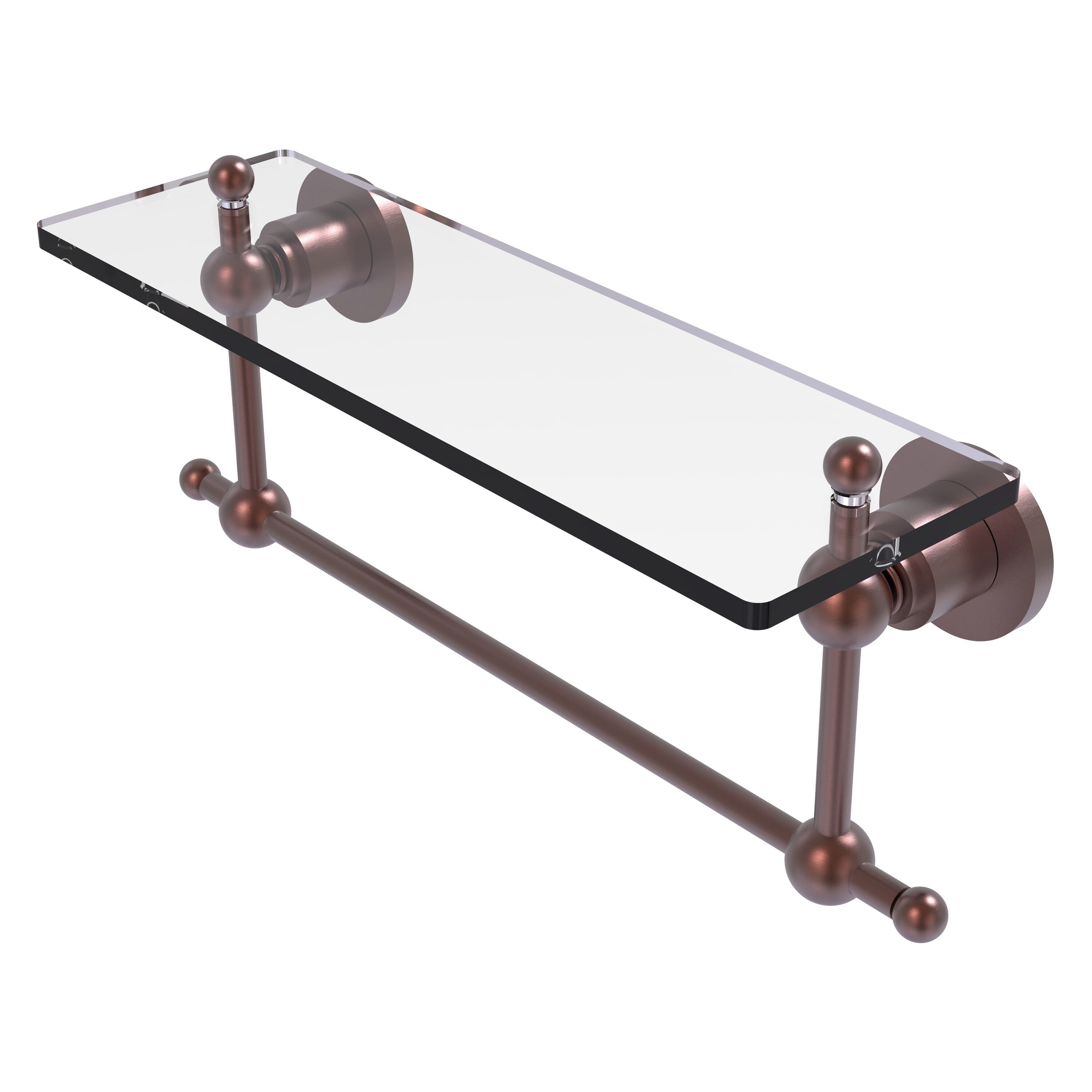 Allied Brass AP-1TB/16-CA Astor Place Antique Copper 1-Tier Wall Mount Bathroom Shelf (16-in x 4-in x 5-in)