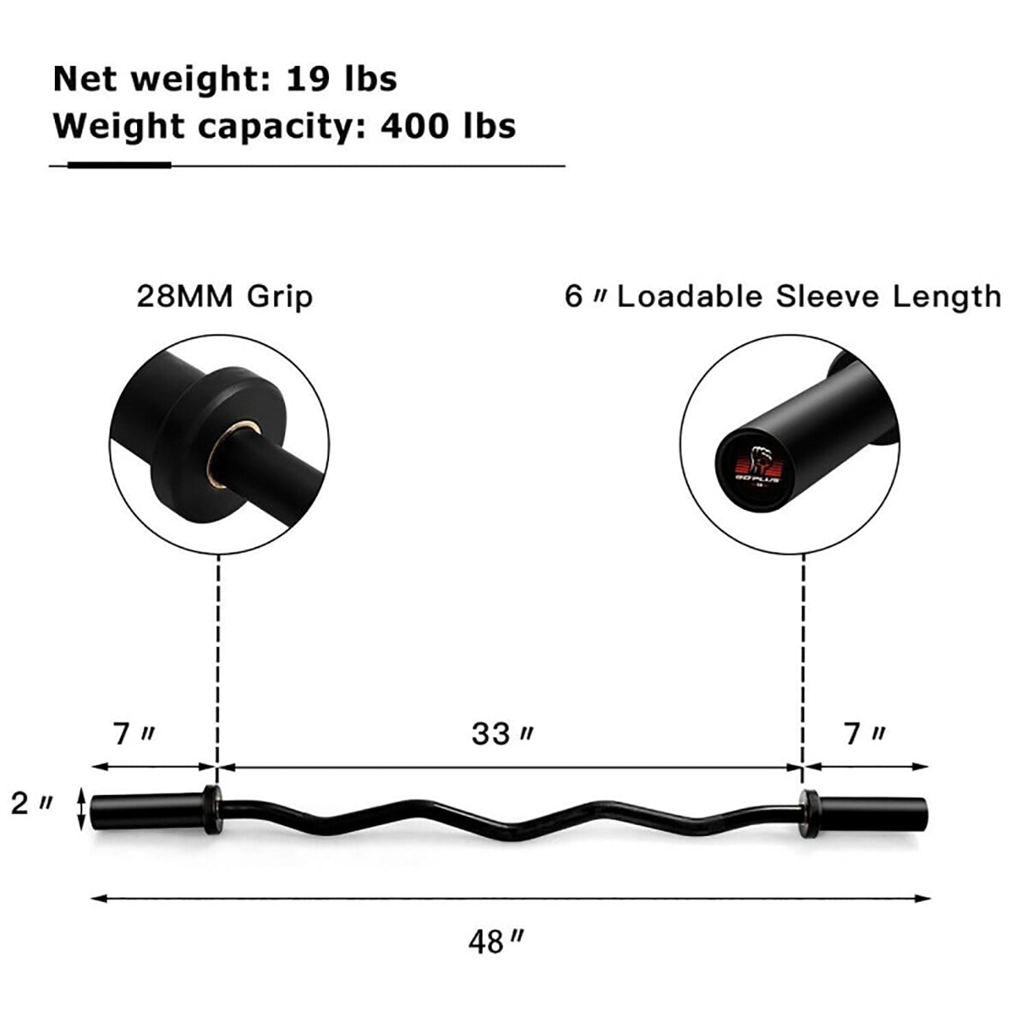 GZMR SPJS-5693-BK Barbells-Weight-Bars-Plates - View #9