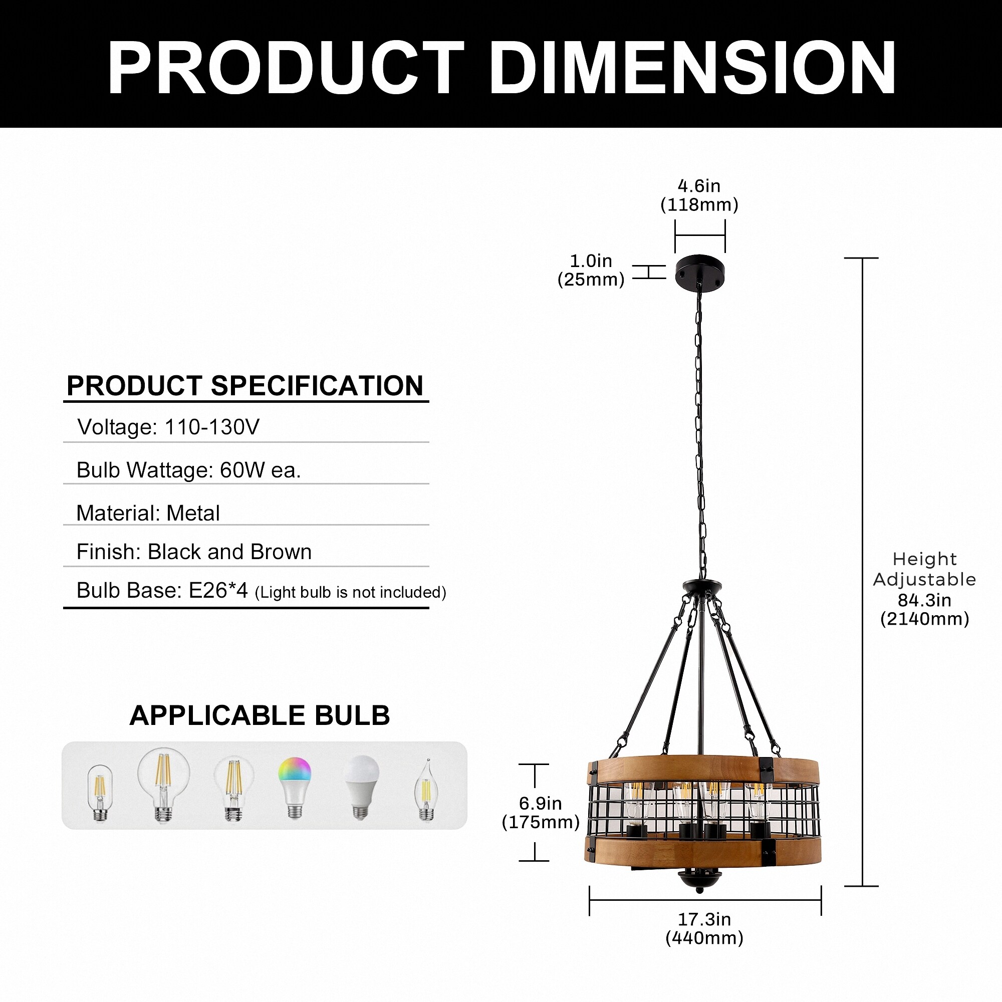 DORESshop LSC-ZY-ZX16301CBN Pendant-Lights - View #4