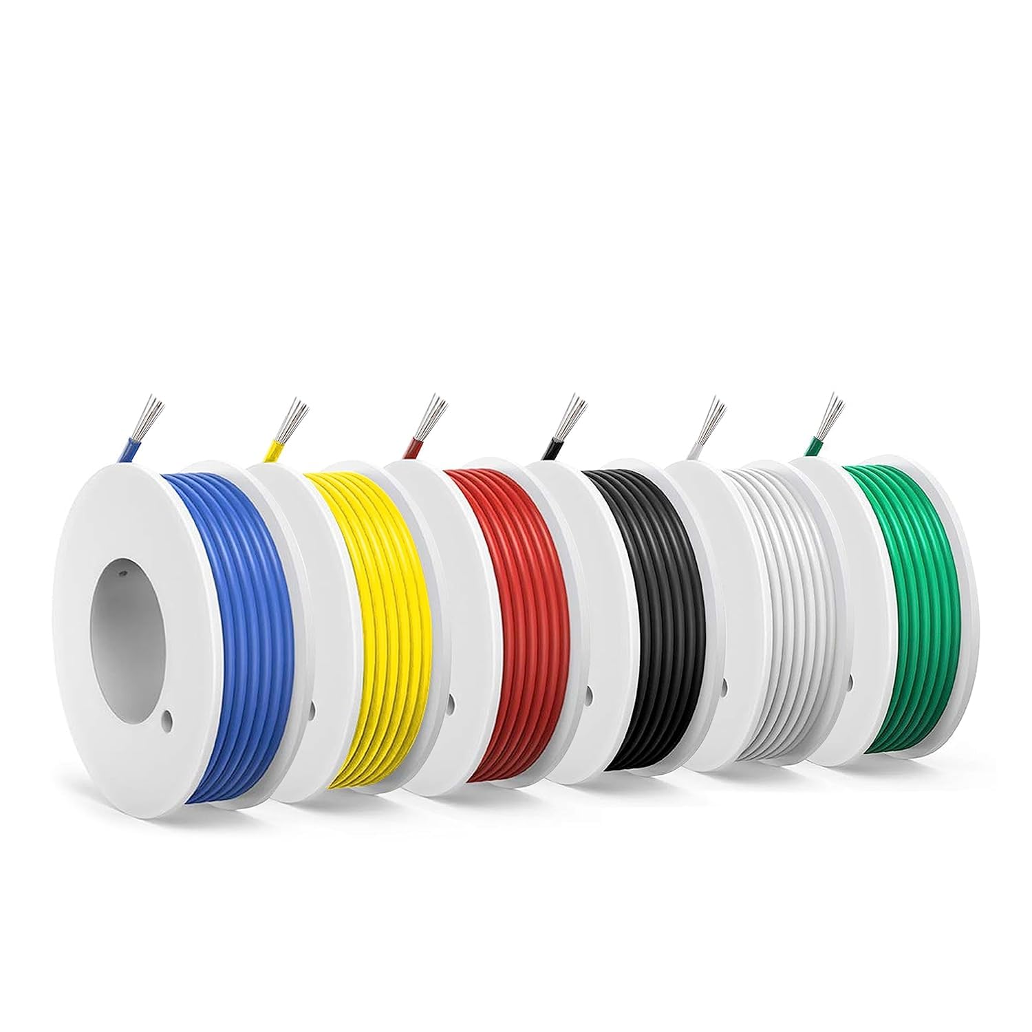 Aoibox  18 AWG Stranded Tinned Copper PVC Electrical Wire 6 Color Set 10 ft Each UL1007 300V Hookup Wire for DIY