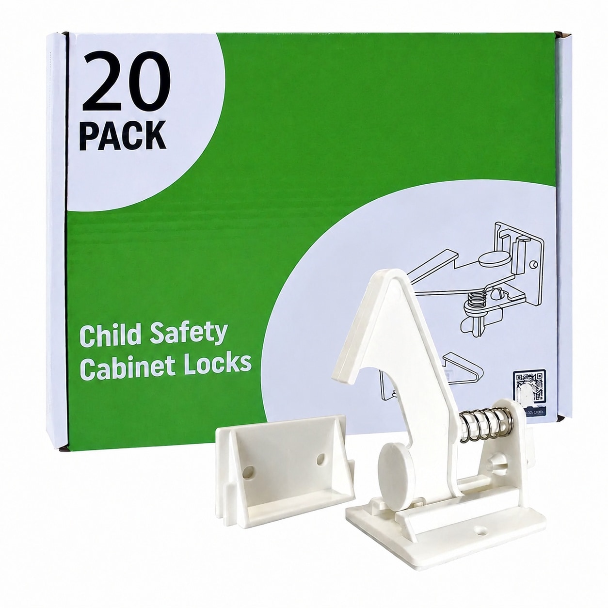 Etokfoks  White Magnetic Child Safety Latch Cabinet Door Latch for Baby Proofing Strong Adhesive Easy Install 20 Pack