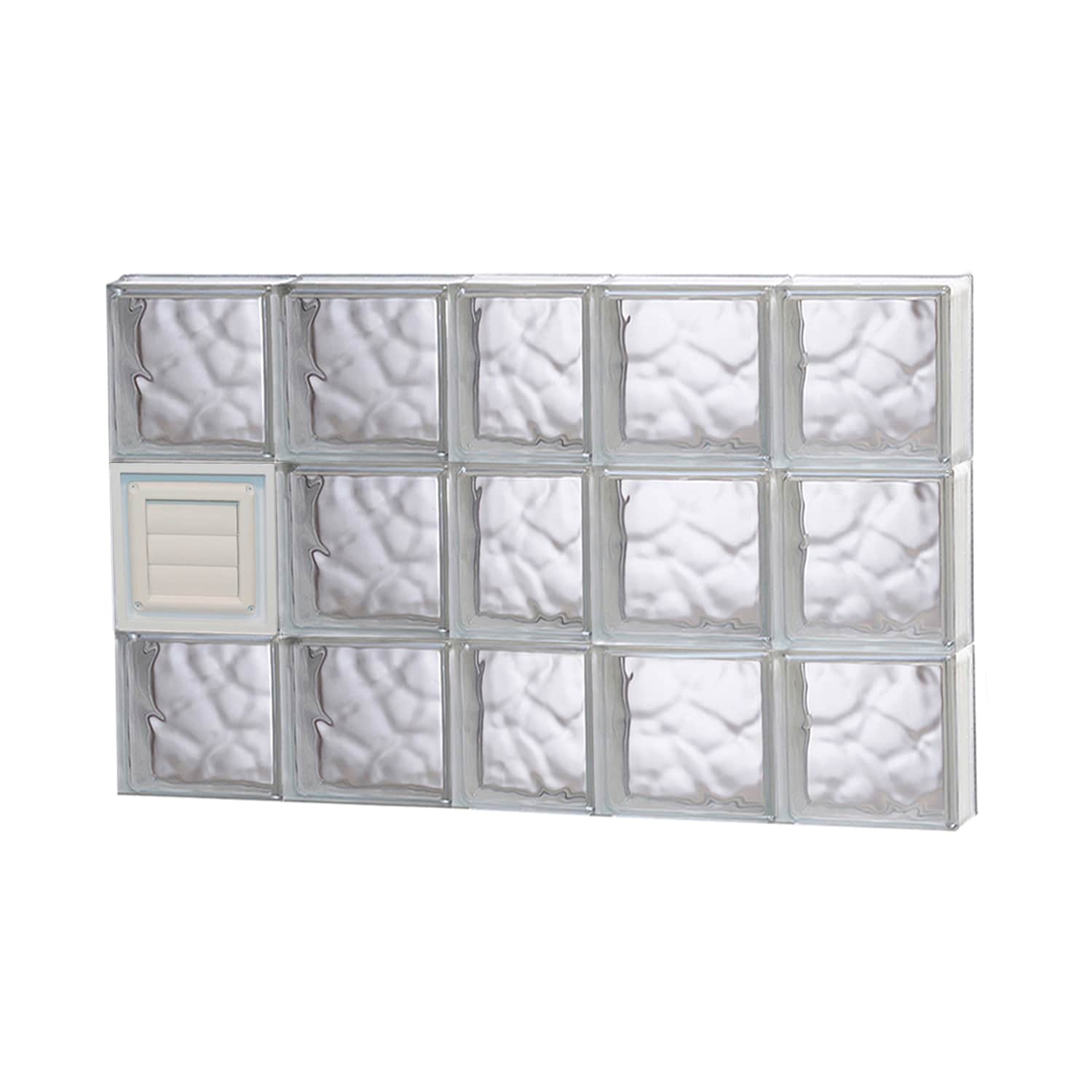 REDI2SET D3824DC Wavy Glass 36-3/4-in x 23-1/4-in Frameless Replacement Dryer vent Glass Block Window