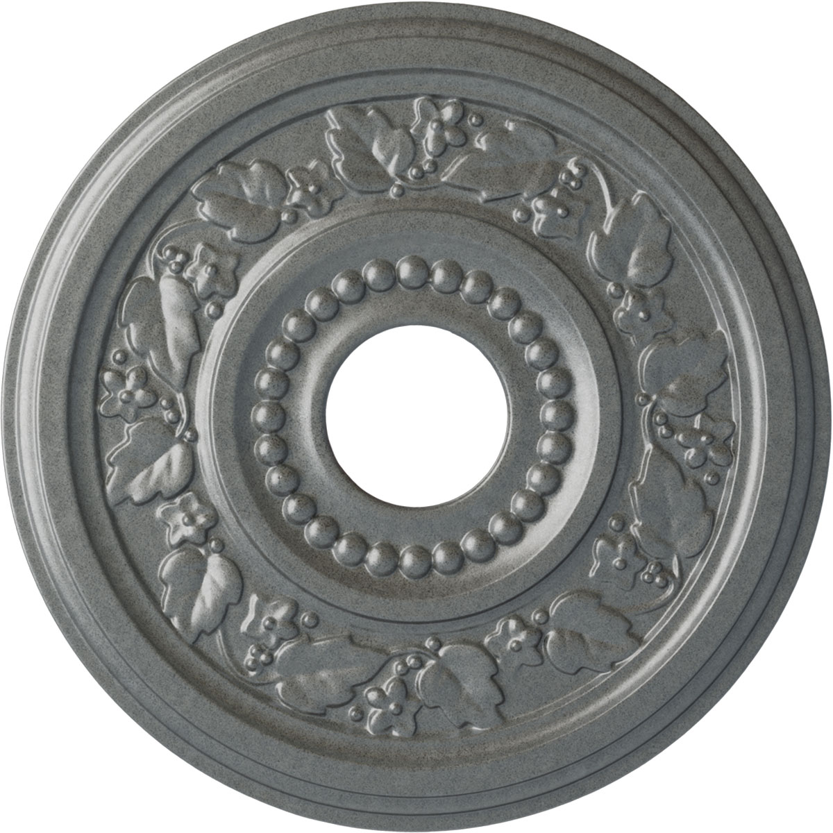 Ekena Millwork CM16GNPLS Genevieve 16.125-in W x 16.125-in L Painted Platinum Polyurethane Whole Ceiling Medallion