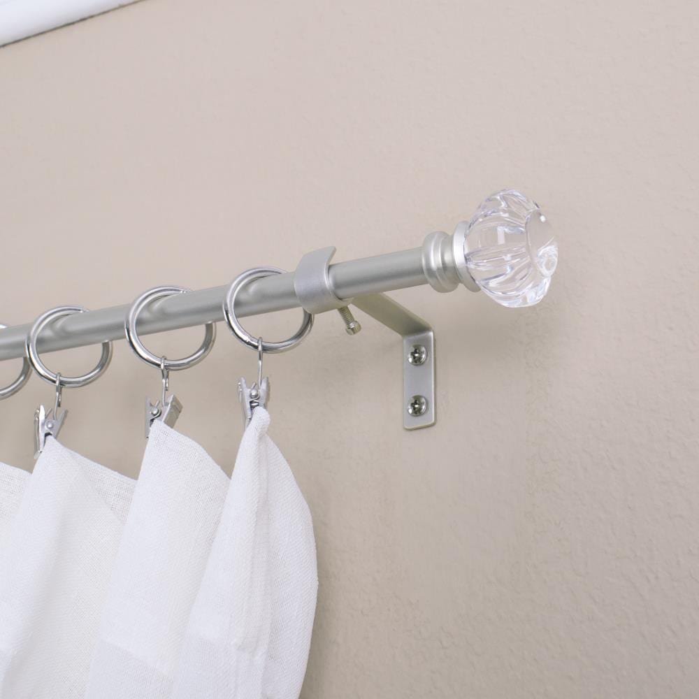Style Selections 28-in To 48-in Brushed Nickel Steel Single Curtain Rod ...