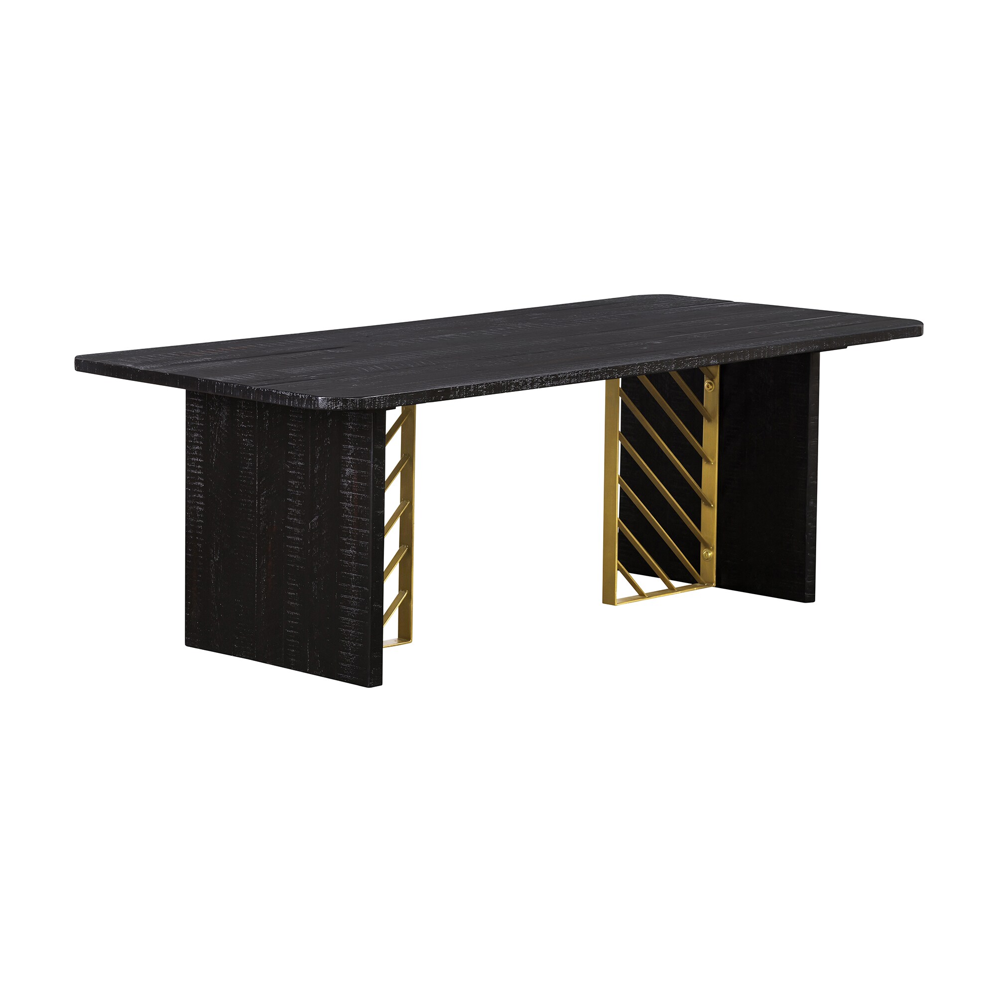 Armen Living LCMOCOBL Monaco Black Acacia Wood Midcentury Coffee Table