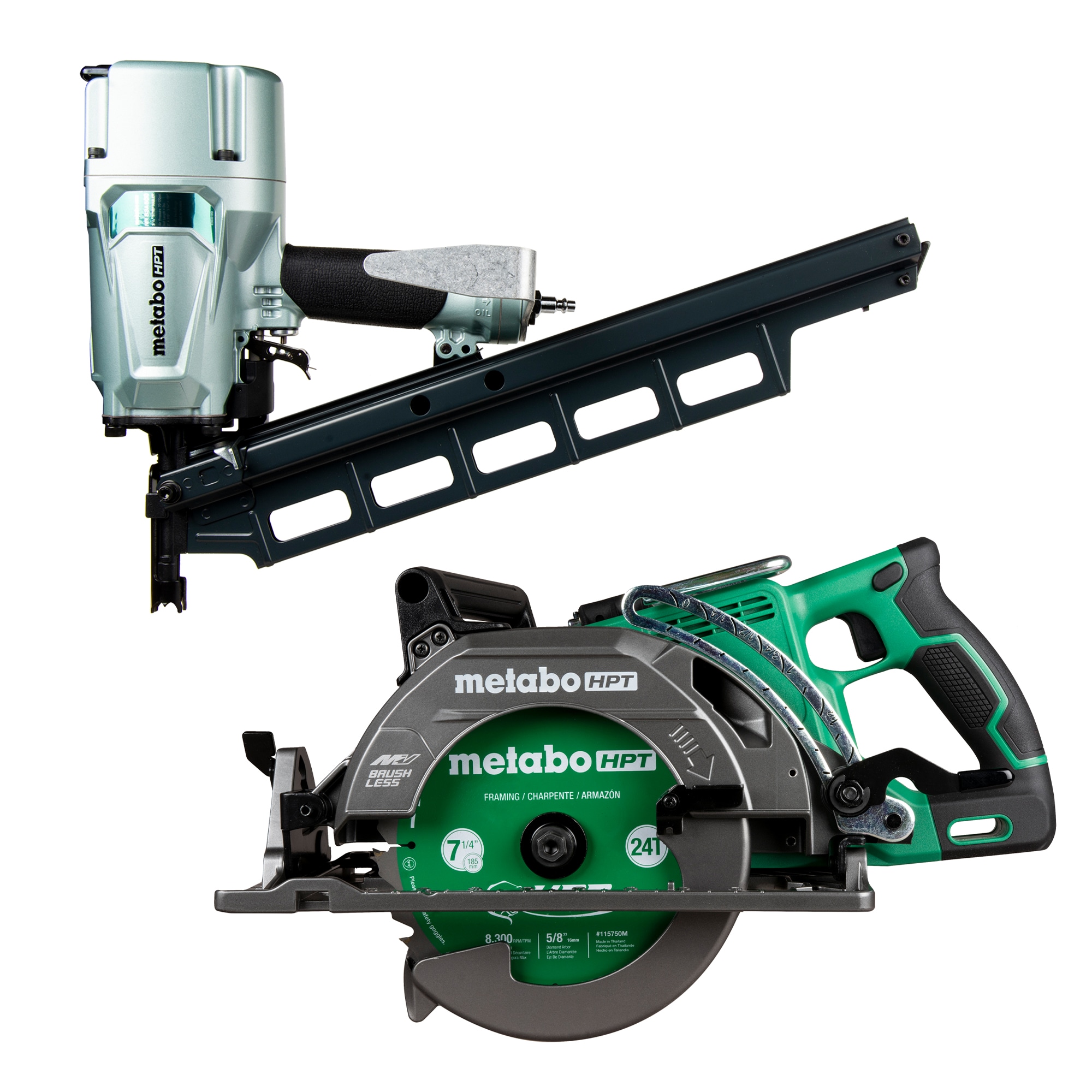 Shop Metabo HPT Degree Pneumatic Framing Nailer With Multi Volt In Worm Drive