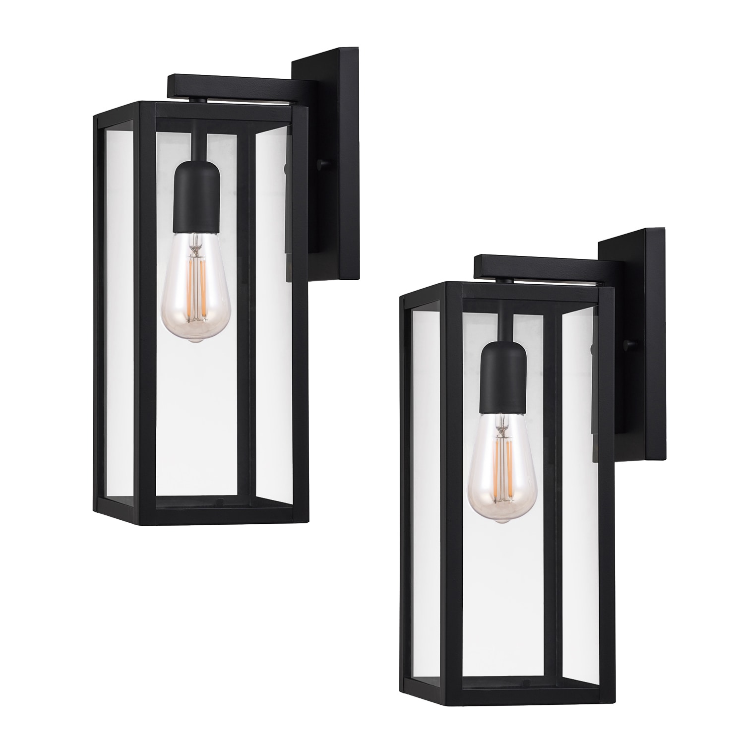 Globe Electric 60000095-K 2-Pack 5.9-in W 1 -Light Matte Black Wall Sconce