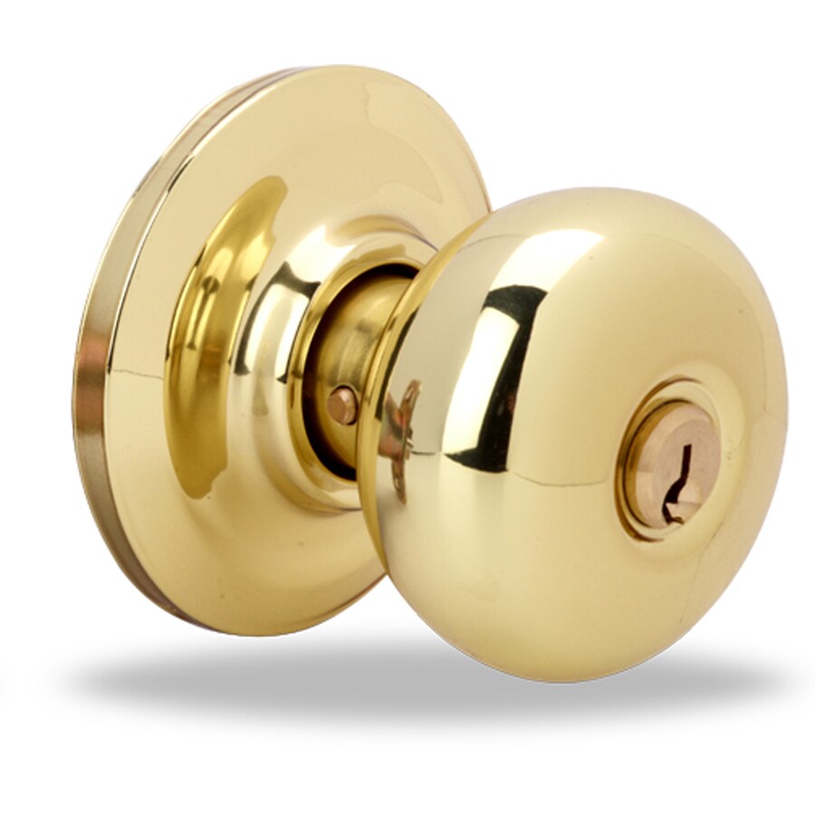 Schlage Plymouth Bright Brass Interior Bed/Bath Privacy Door Knob