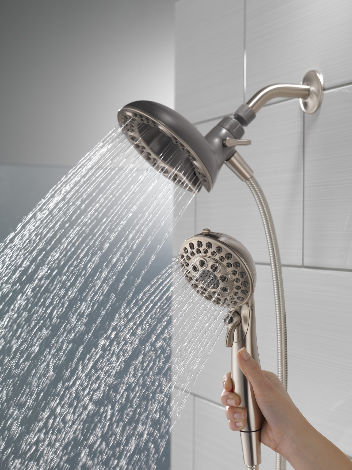 Delta Universal Showering Components Satin Nickel Dual Shower Head 1.75-GPM (6.6-LPM)