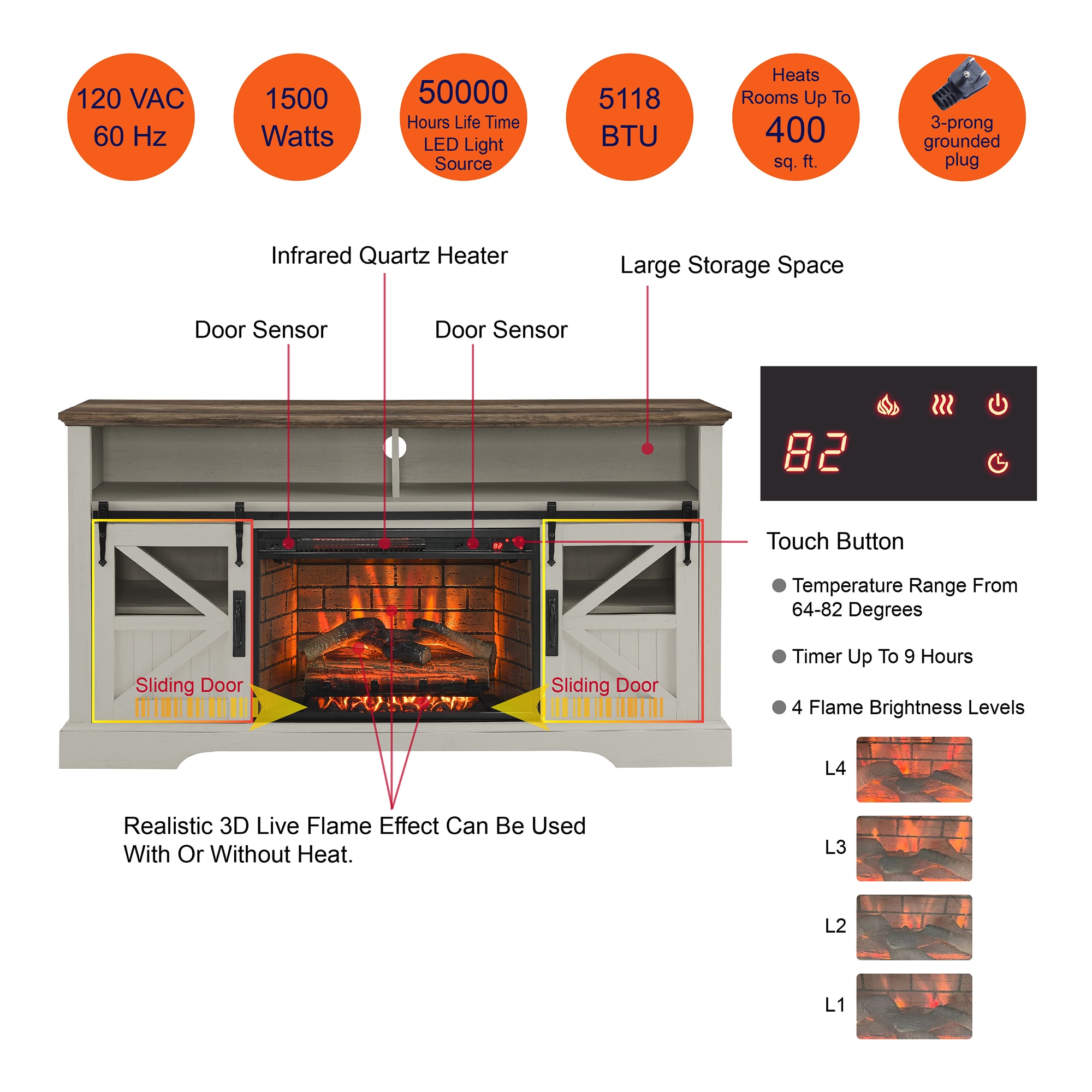 Clihome CL-CB7S004 Electric-Fireplaces - View #11