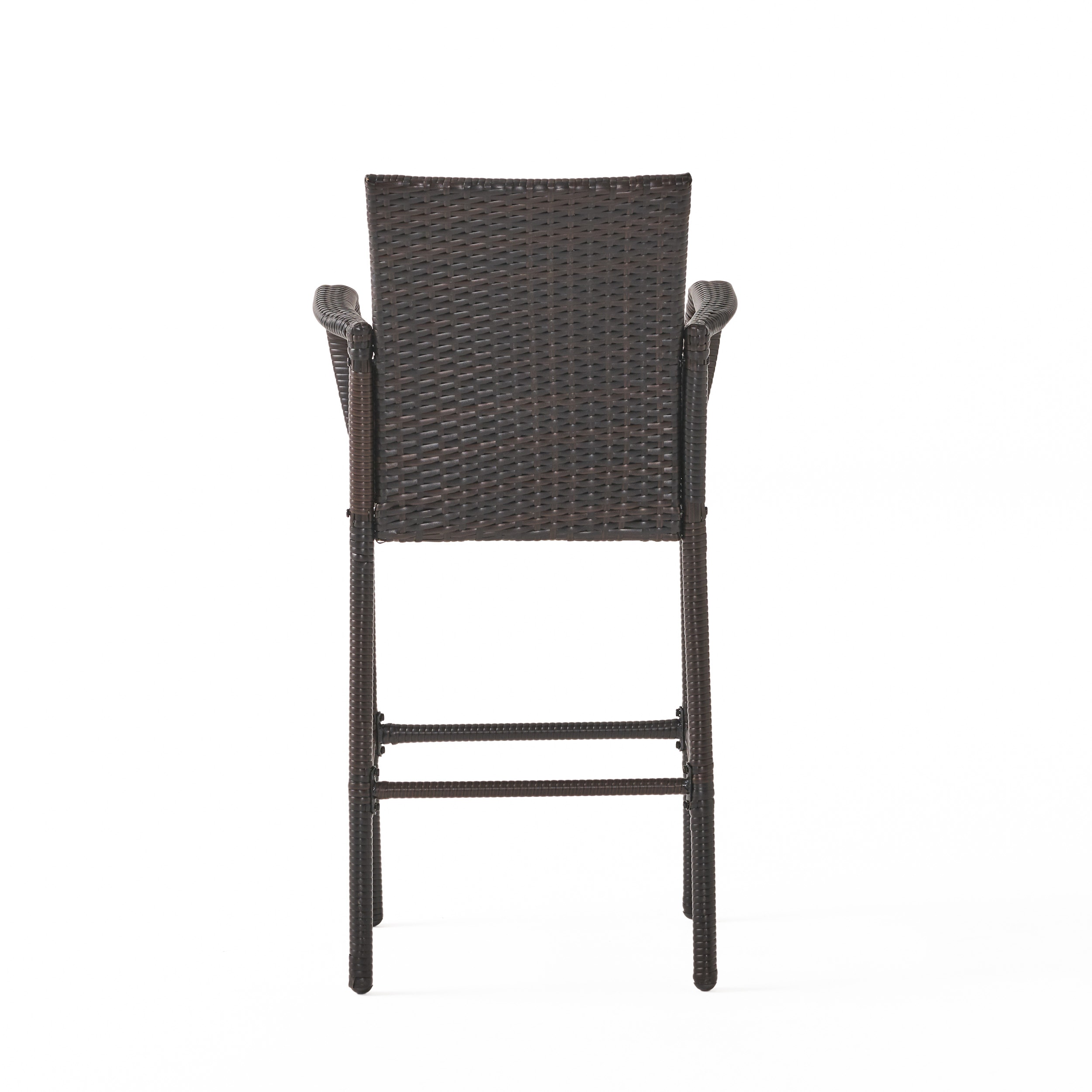 Stewart 30-Inch Brown Wicker Outdoor Barstools, Set of 2