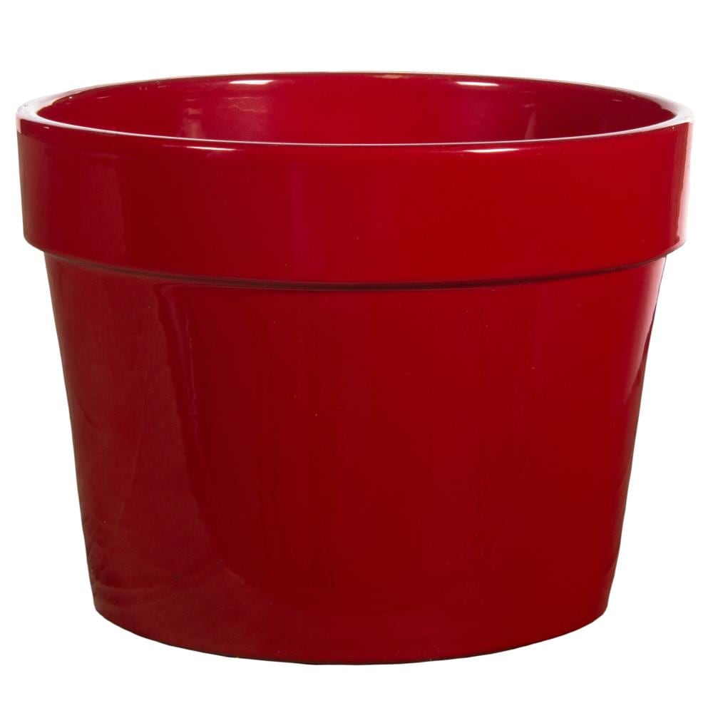 6.25-in W x 5-in H Red Ceramic Planter