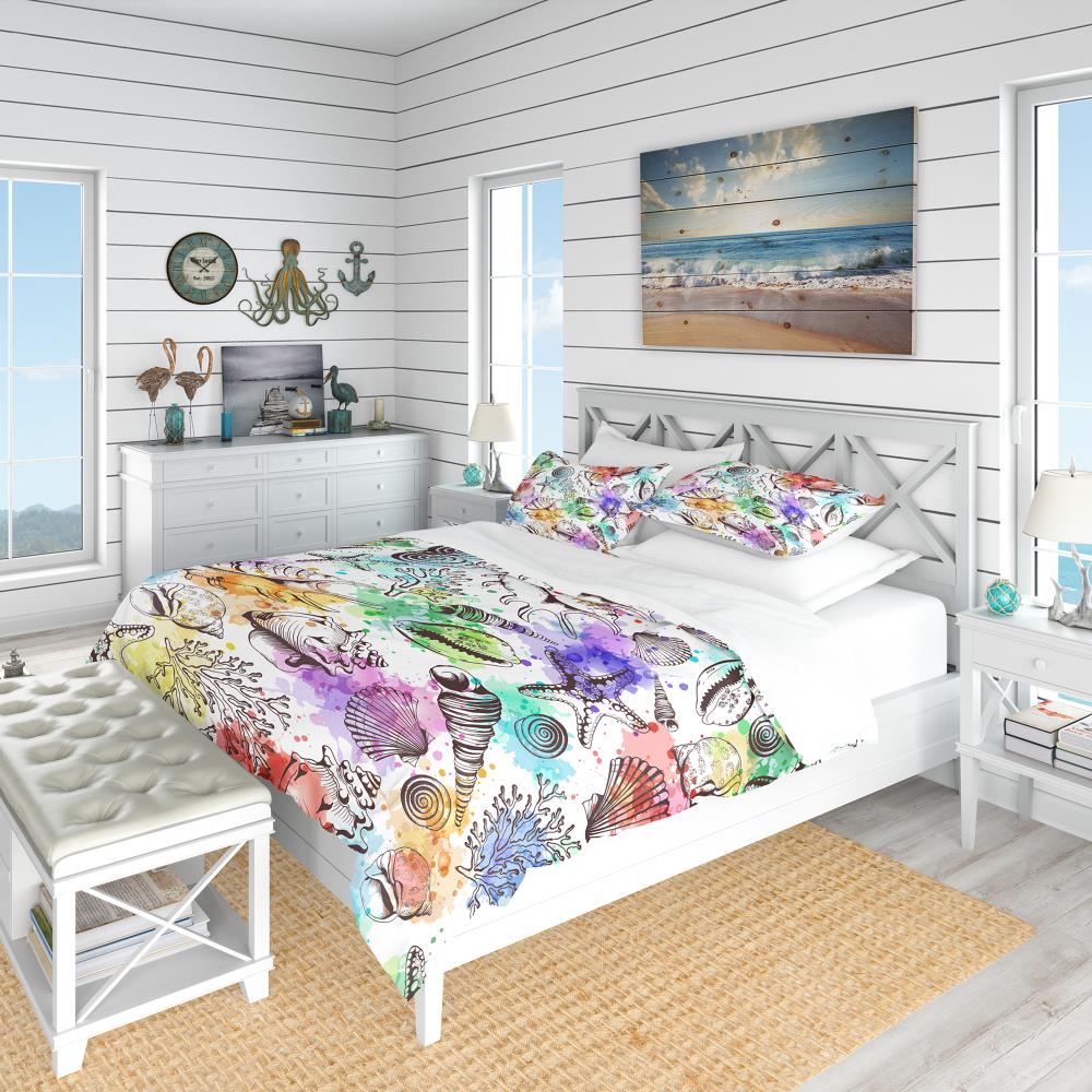 Designart BED18619-Q 3 -Piece White Queen Duvet cover Set