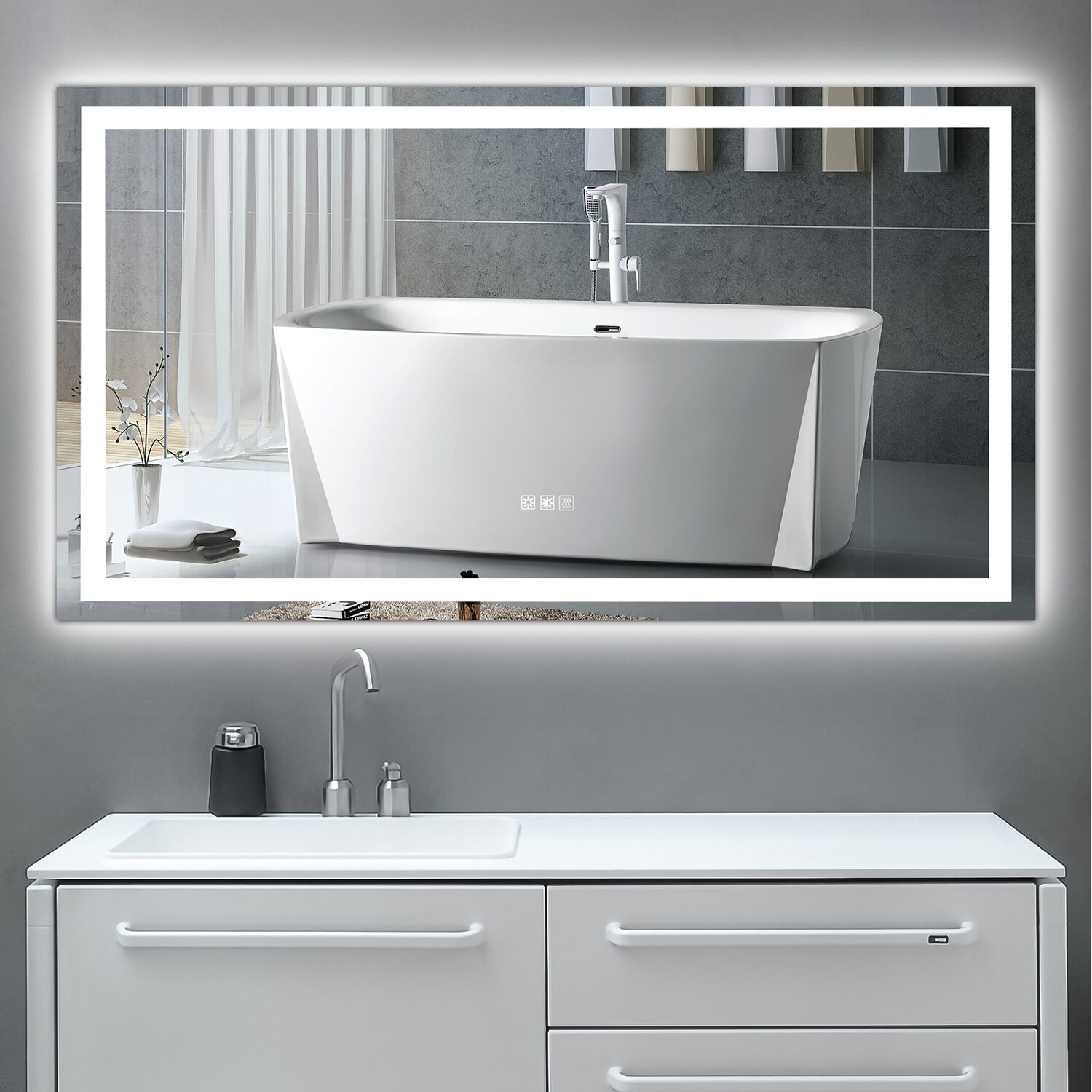 SINOFURN SYB510018SL Framed-Bath-Mirrors - View #10