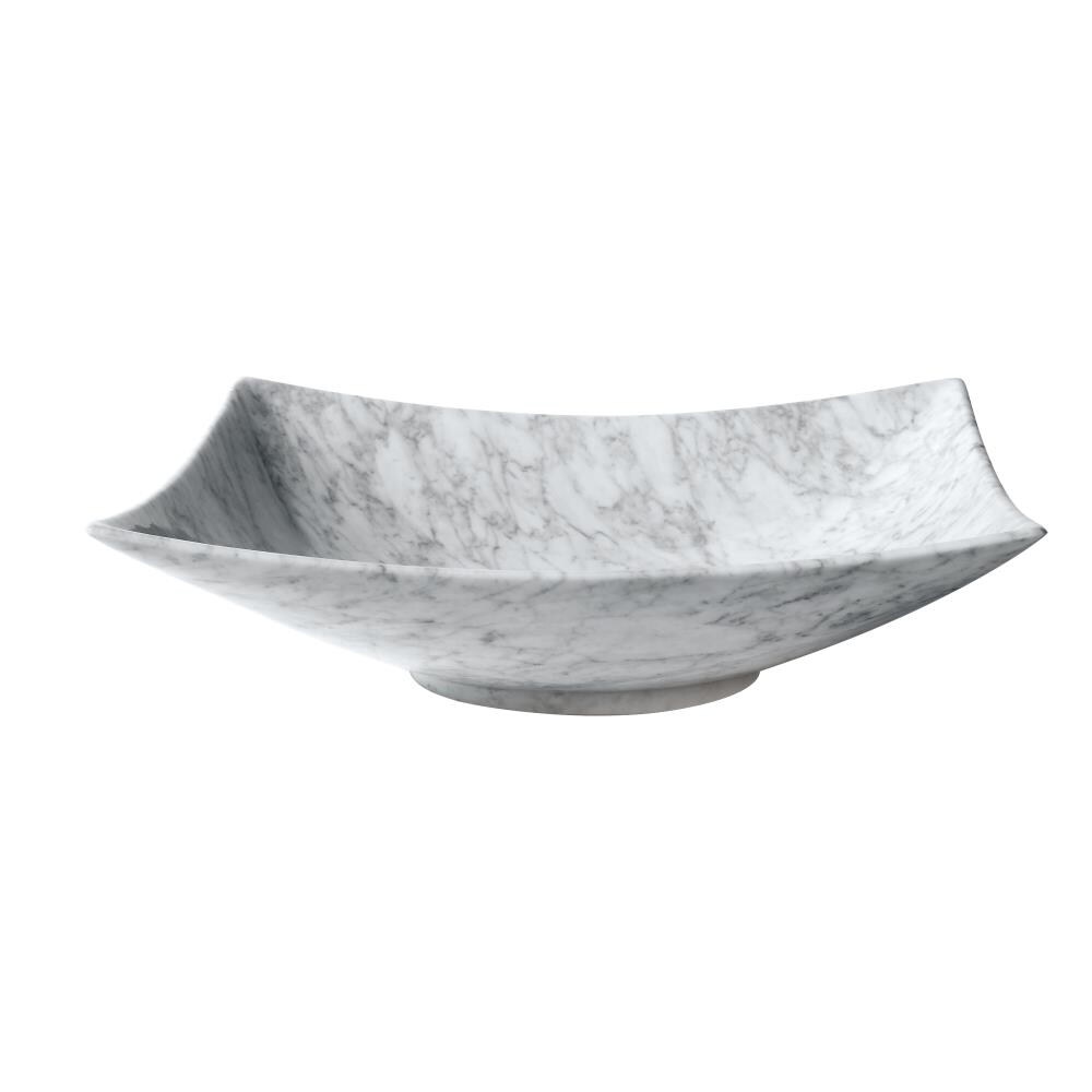 Avanity SVE510CW Carrera White Marble Vessel Rectangular Modern Bathroom Sink (15.7-in x 20.1-in)