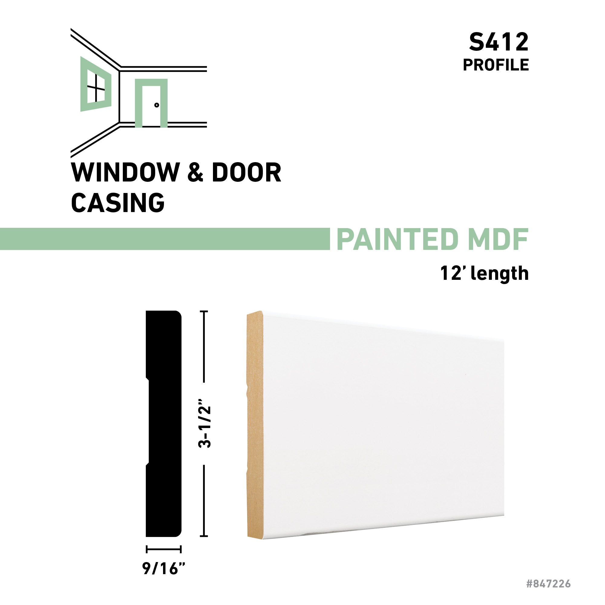allen + roth 412 12 FBDWH Window-Door-Casings - View #3