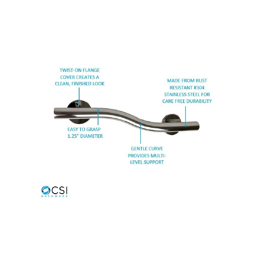 CSI Bathware BAR-WR14-TW-125-PO Grab-Bars - View #3