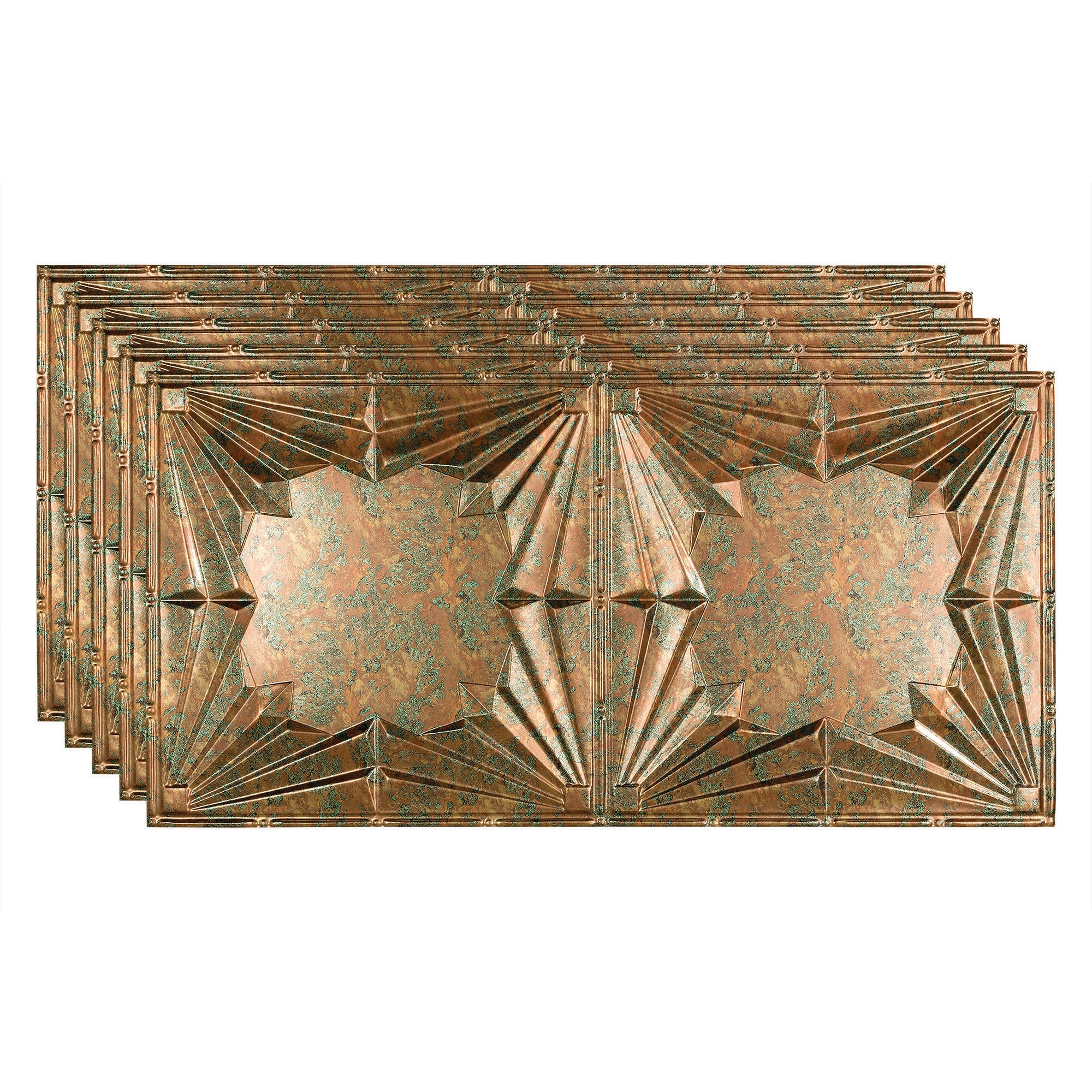 Fasade PG5511 4-ft x 2-ft Art Deco Copper Fantasy PVC Surface-mount Ceiling Tile ( 5 -Pack, 40-Sq. Feet / Case )