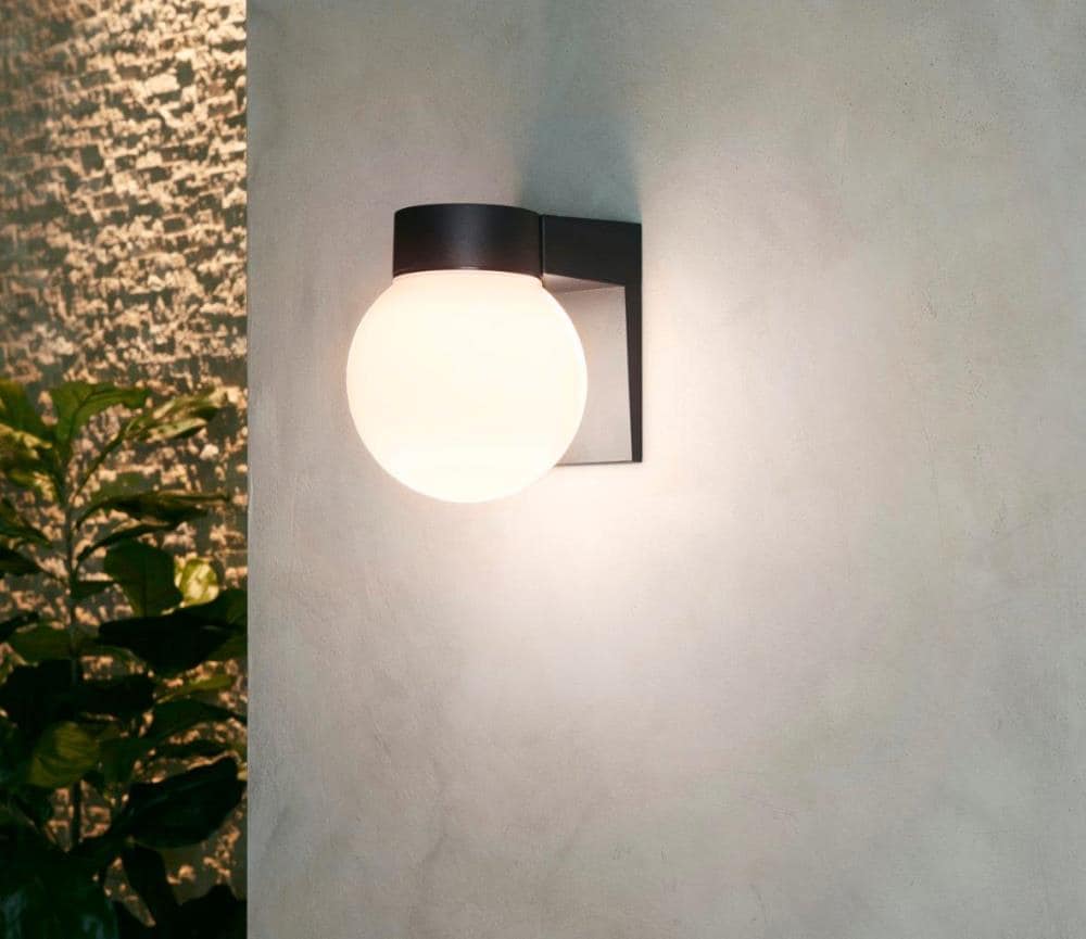 Portfolio 7.09-in H Matte Black LED Outdoor Wall Light at Lowes.com