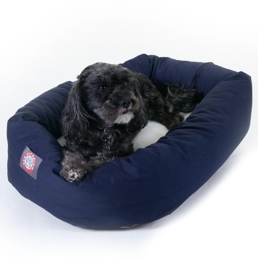 Majestic Pet Products 788995612223 Oval Blue Polyester Bolster Dog Bed ( Small )