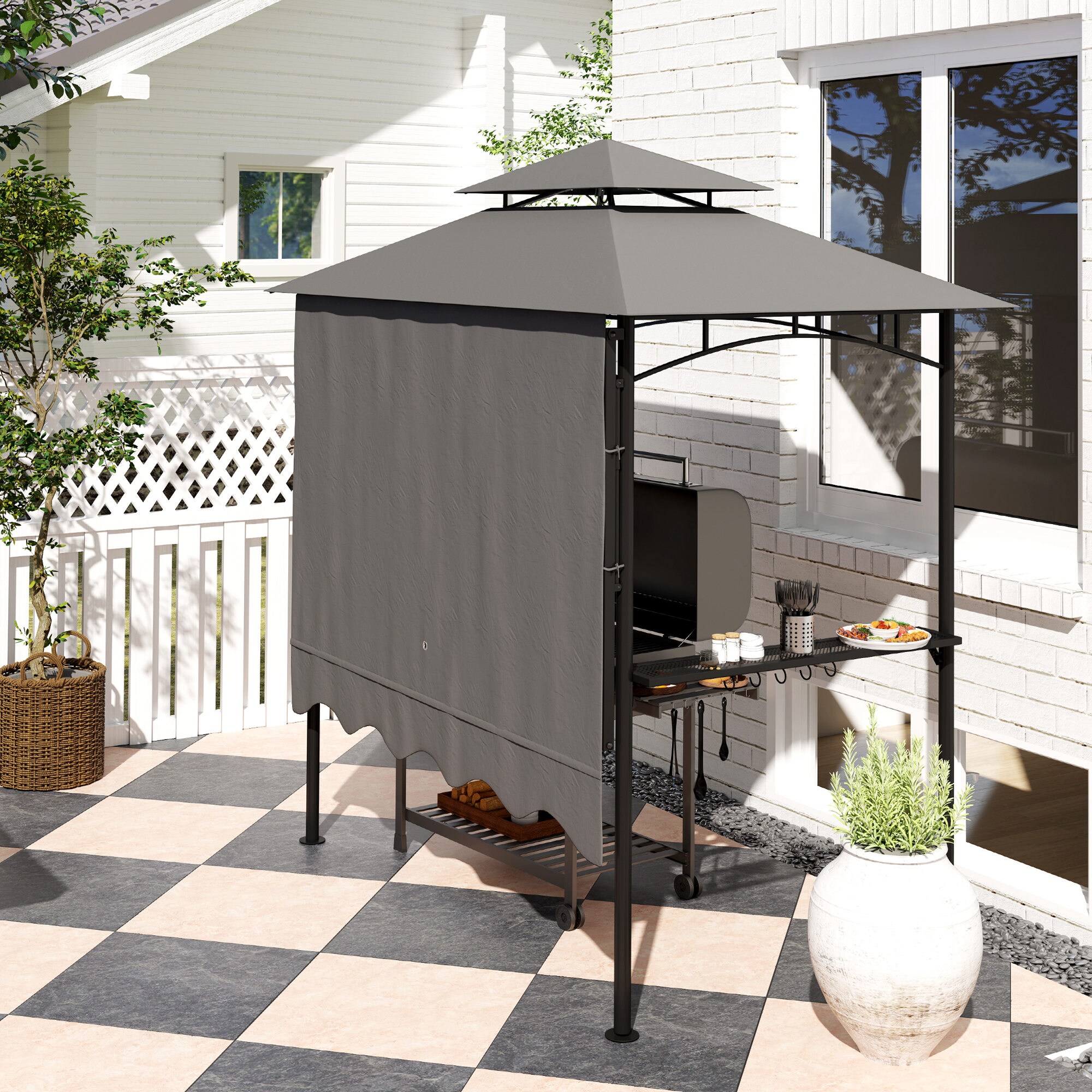 Outsunny 84C-630V00CG Wood-Resin-Gazebos - View #7