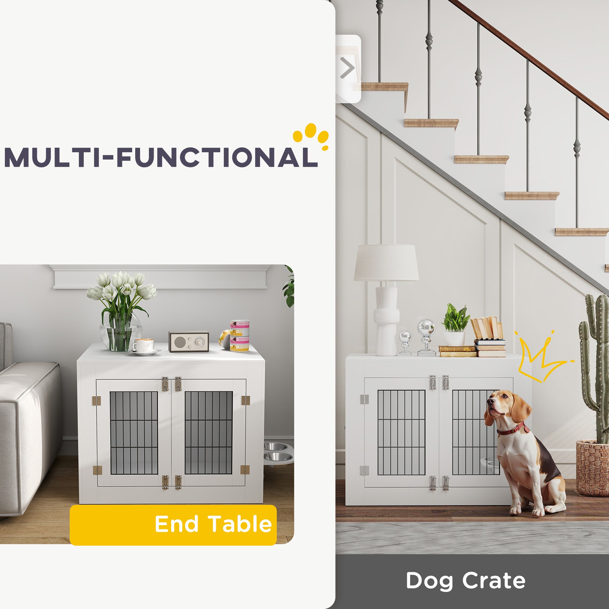 PawHut D02-212V00WT Pet-Crates-Carriers - View #9