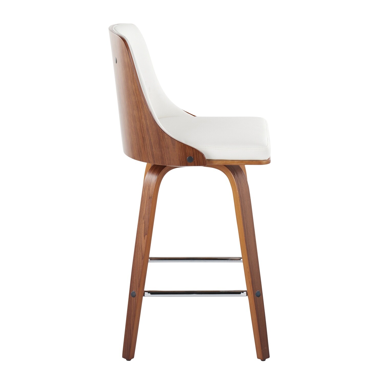 chillscreamni Swivel Seat Counter Stool in White 20.8 in with Metal ...