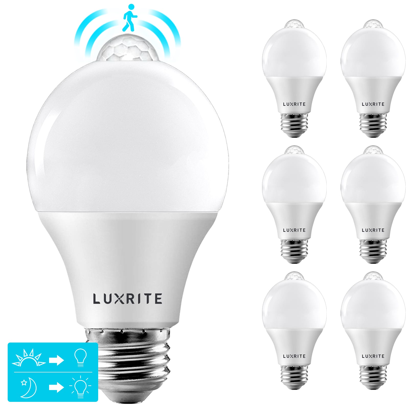 60-Watt EQ A19 Bright White Medium Base (e-26) LED Light Bulb (6-Pack) | - Luxrite LR21483-6PK